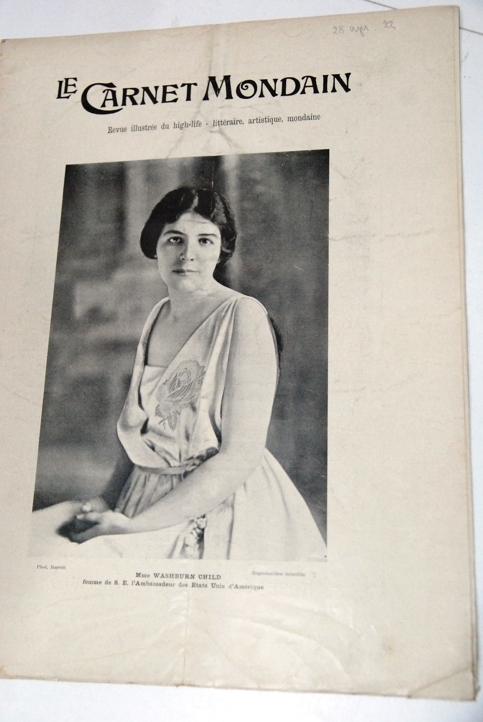 mme washburn child femme de s.e. l'ambassadeur des etats unis …