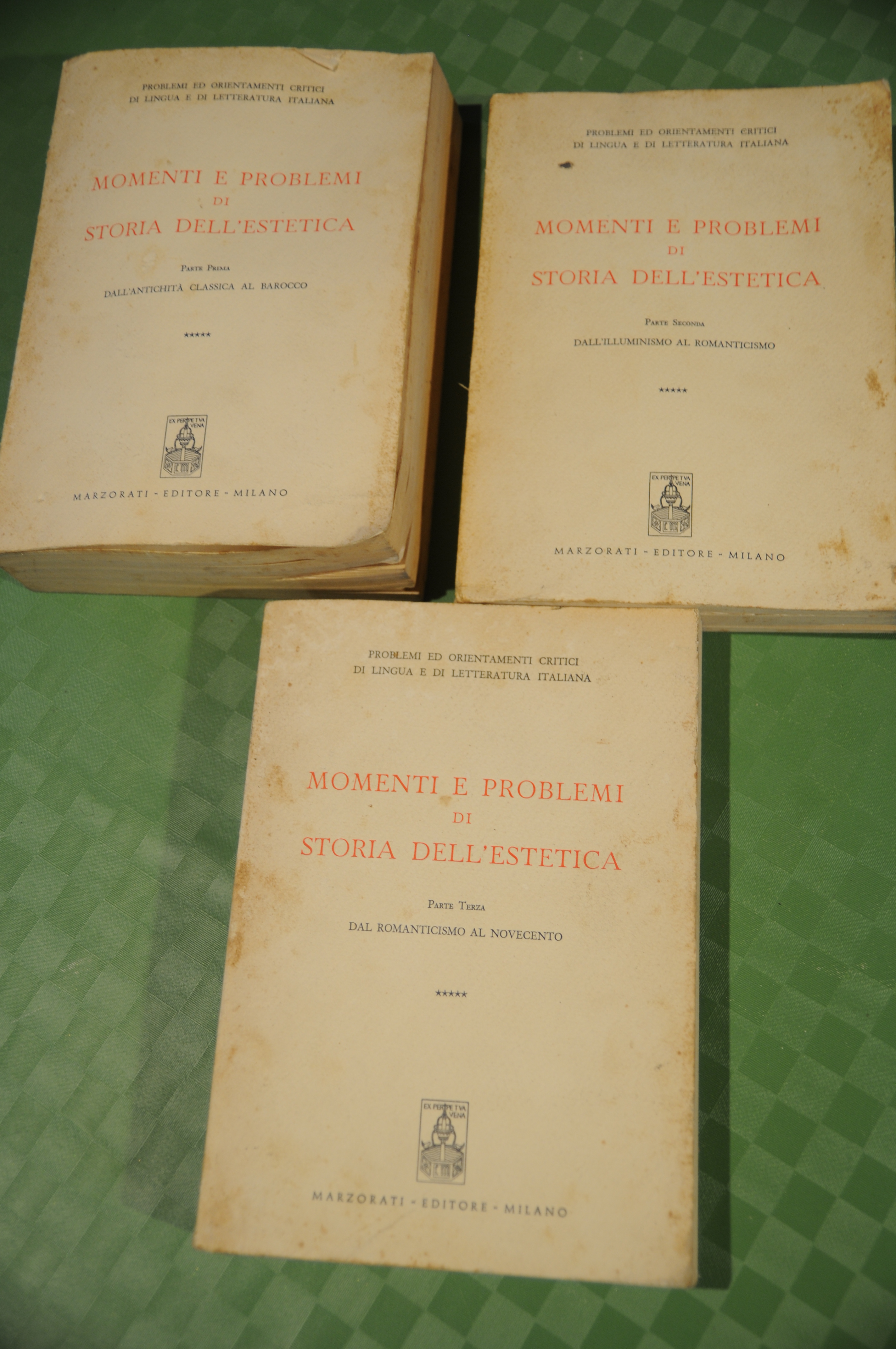 MOMENTI E PROBLEMI DI STORIA DELL'ESTETICA voll. 1,2,3 NUOVI