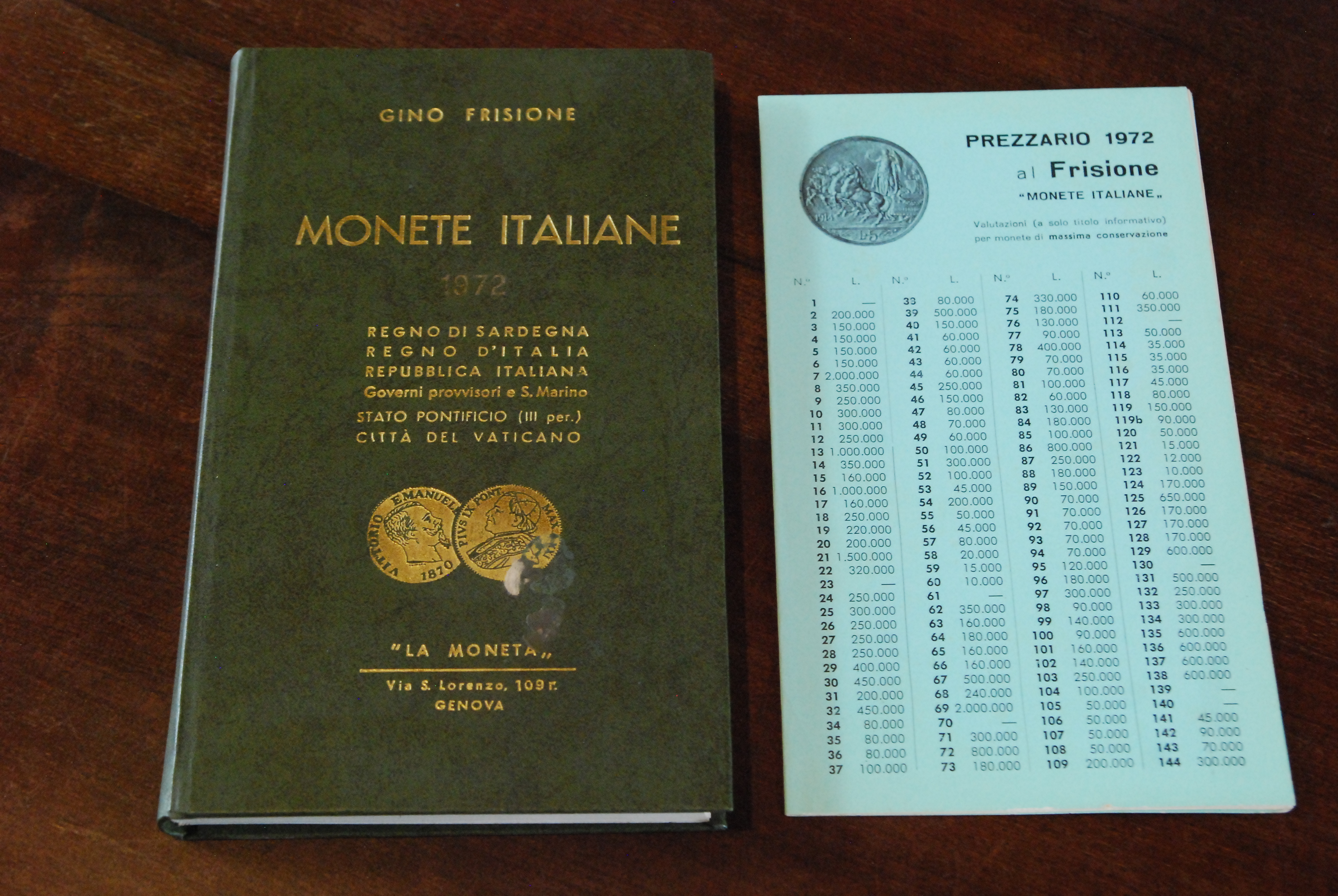 monete italiane NUOVISSIMO 1972 con prezzario