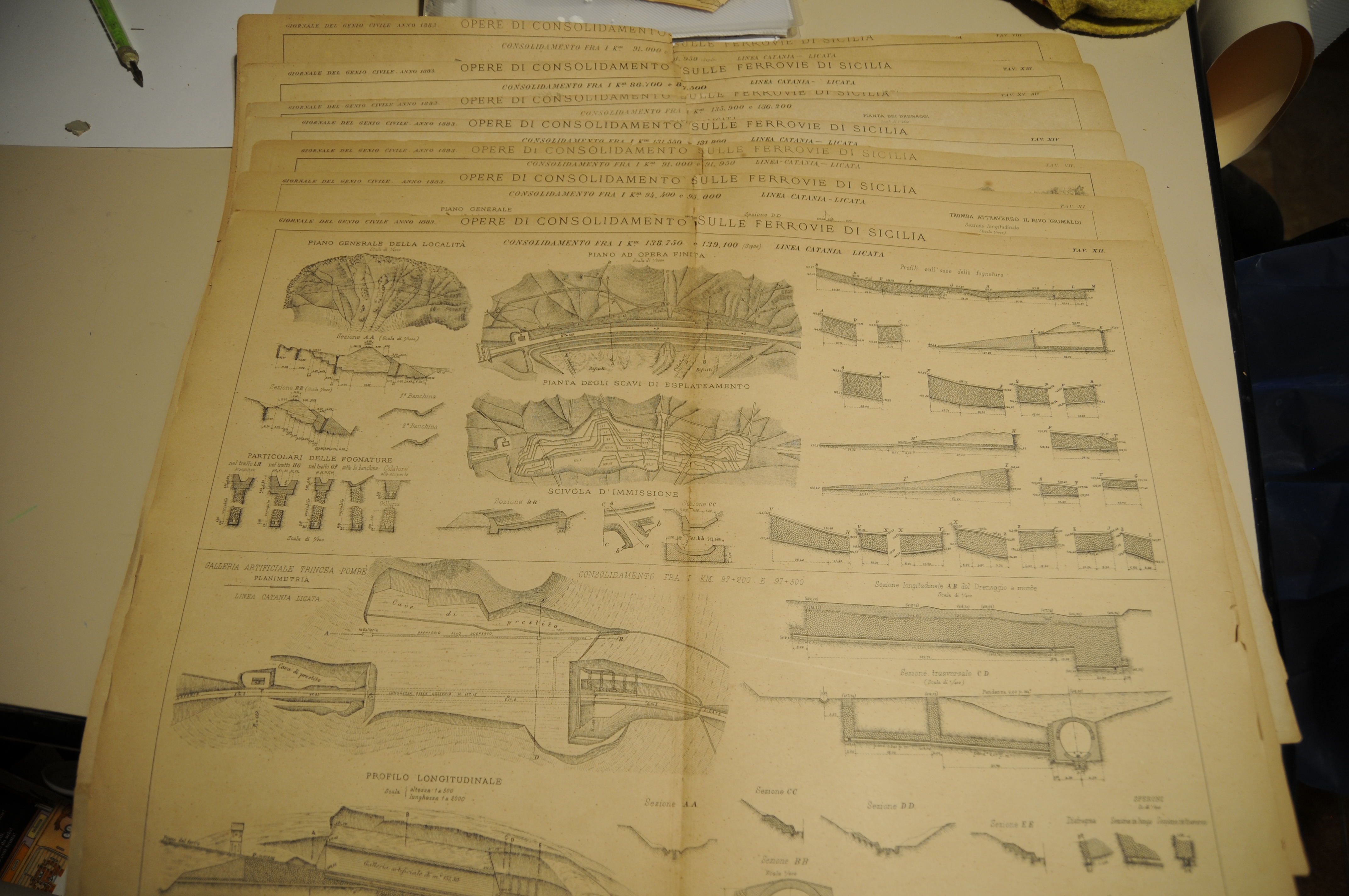opere di consolidamento sulle ferrovie di sicilia tavole 7,8,11,12,13,14,15 linea …