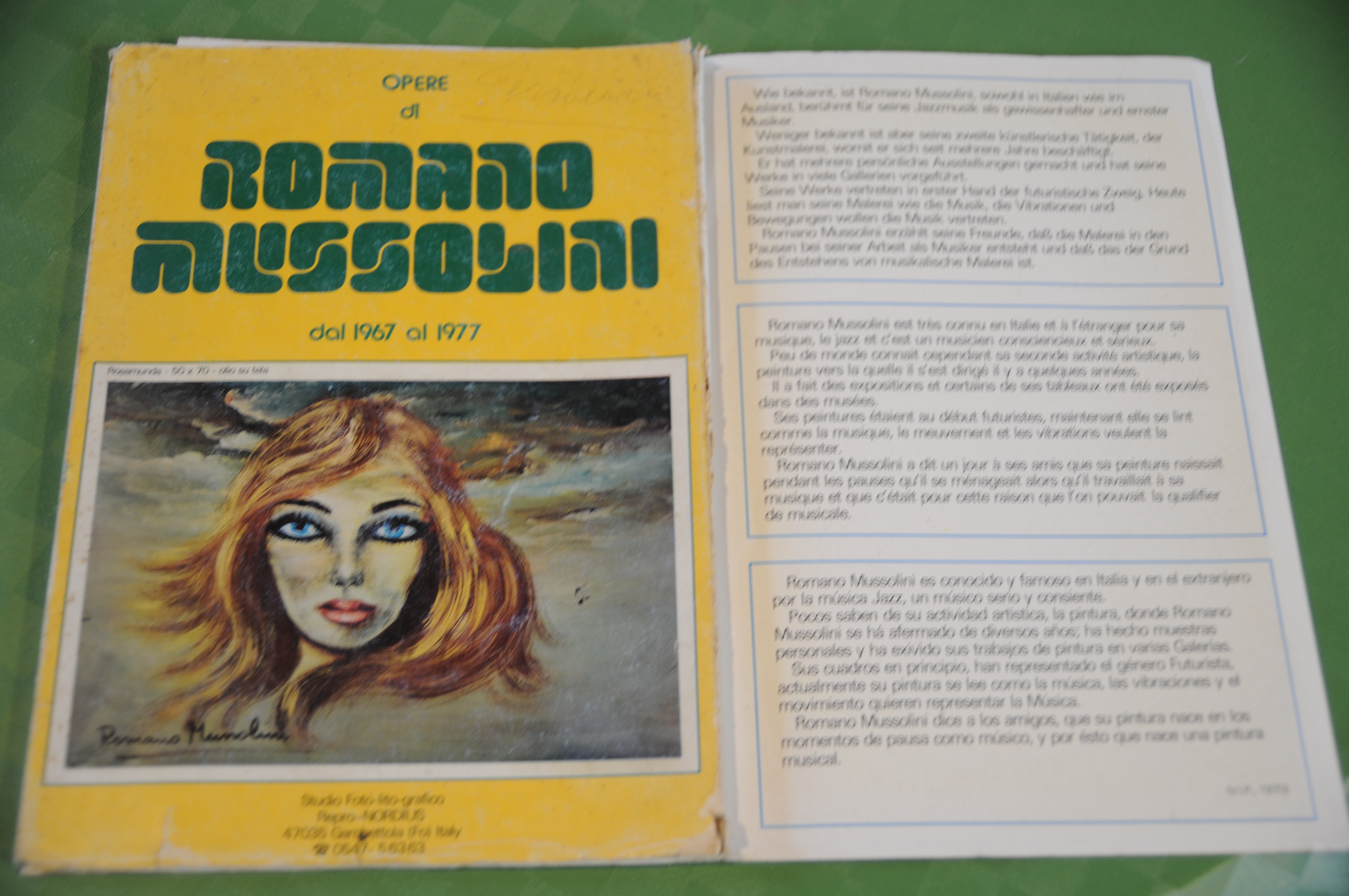 OPERE DI ROMANO MUSSOLINI DAL 1967 AL 1977