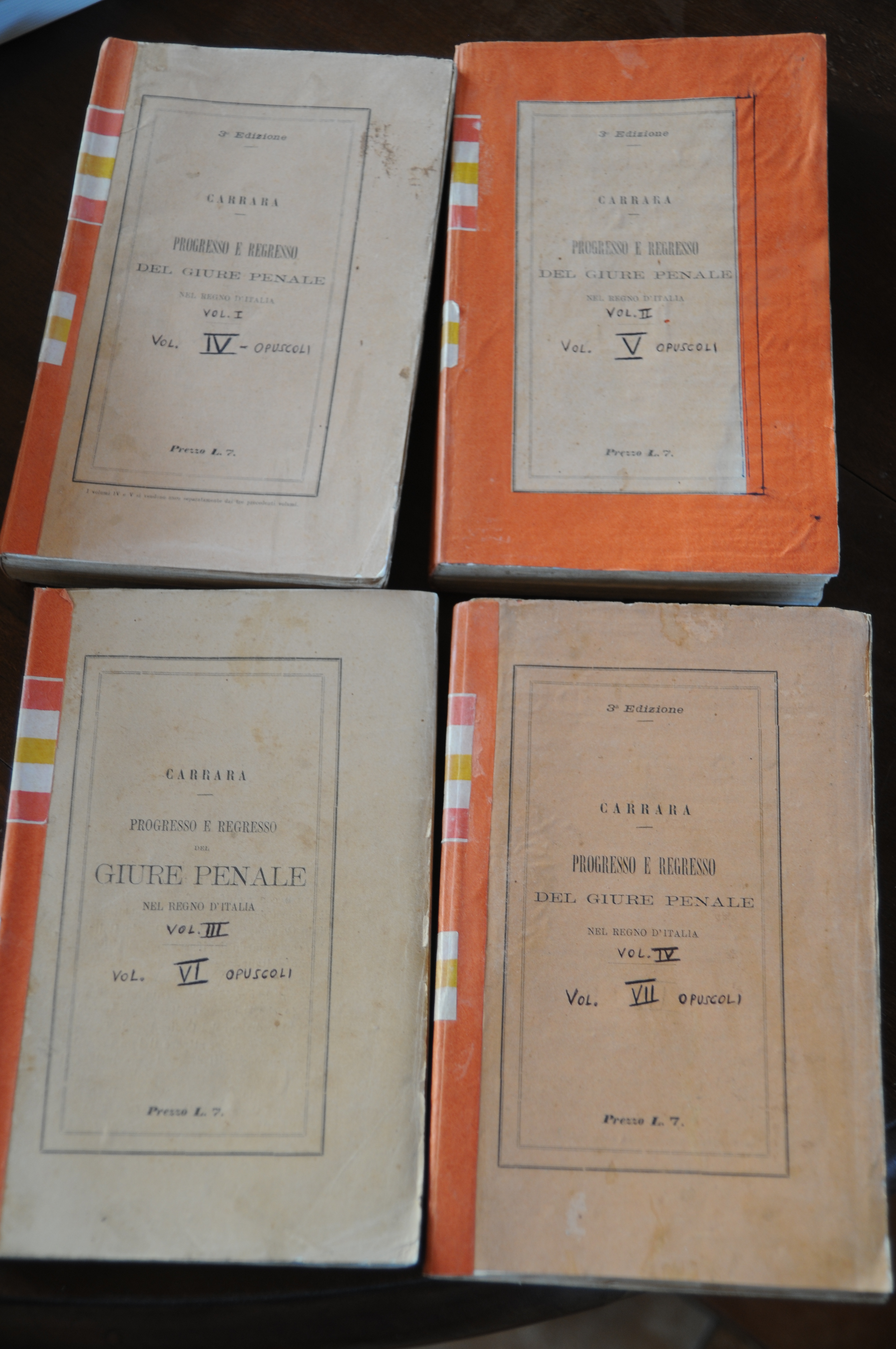 opuscoli di diritto criminale 4 voll. opera cpl. 1887 (vol. …