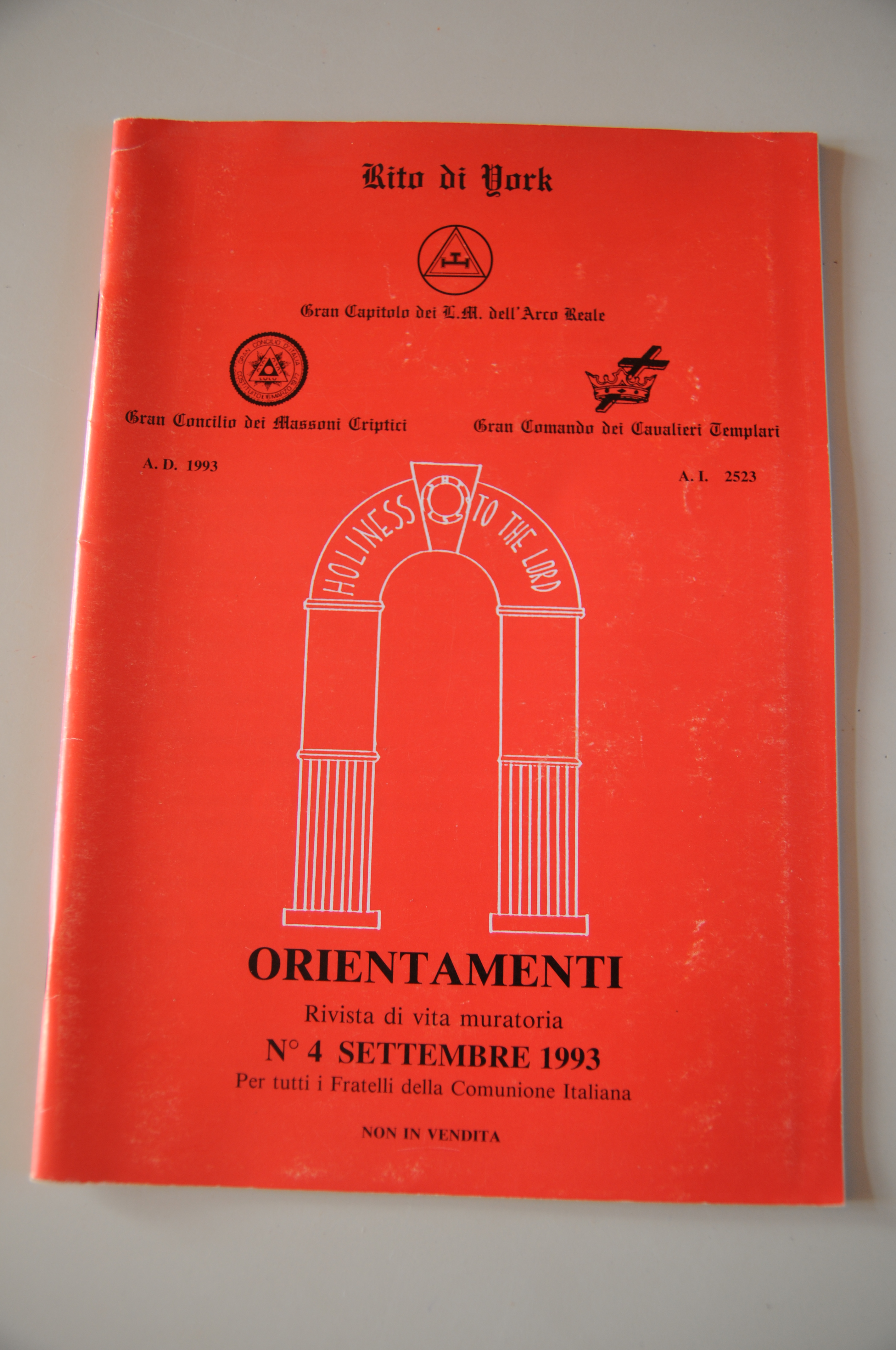 orientamenti rivista di vita muratoria n. 4 settembre 1993