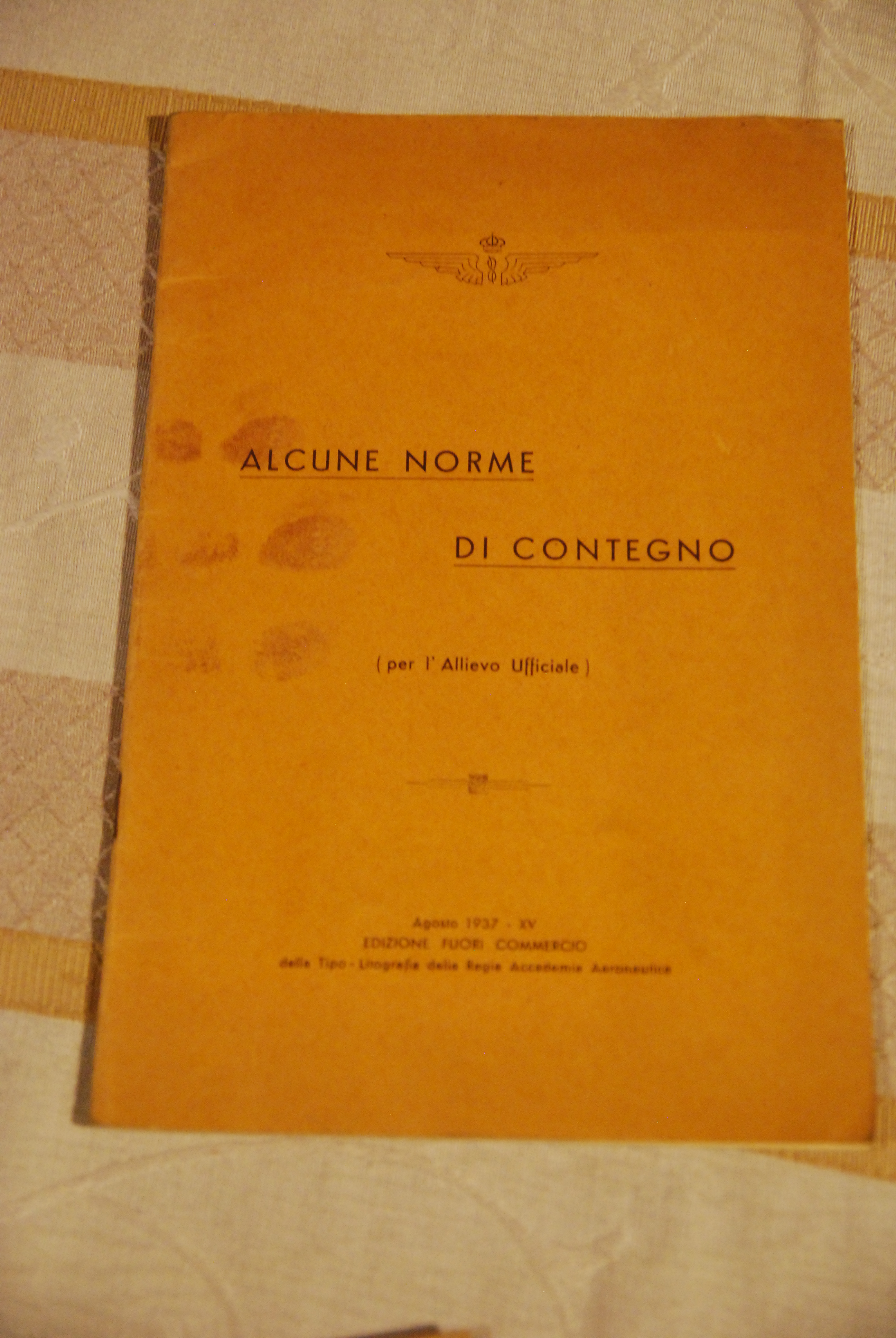 per l'allievo ufficiale 1937