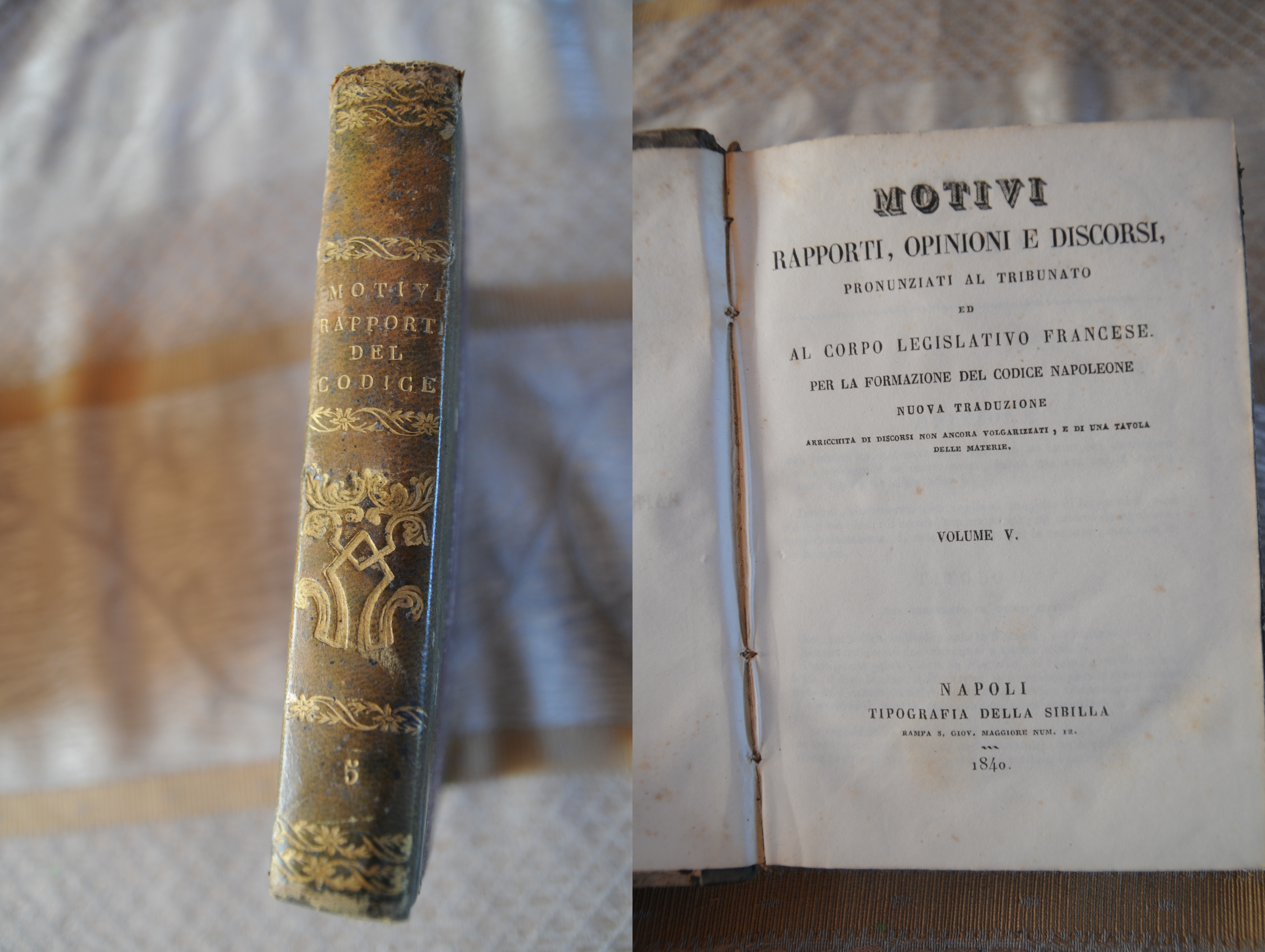 per la formazione del codice napoleone vol. V