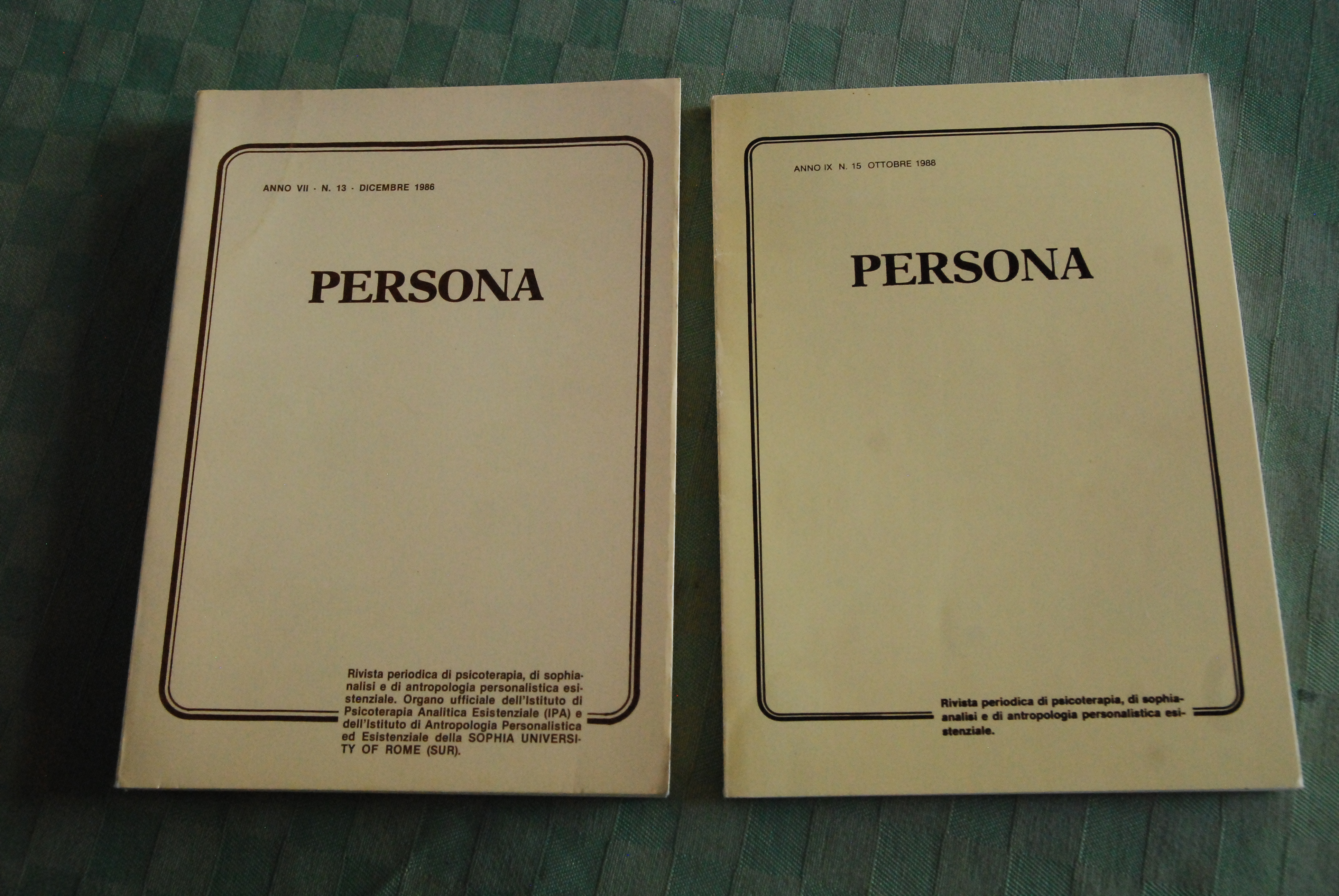 persona anno ix ottobre 1988 e anno vii dicembre 1986