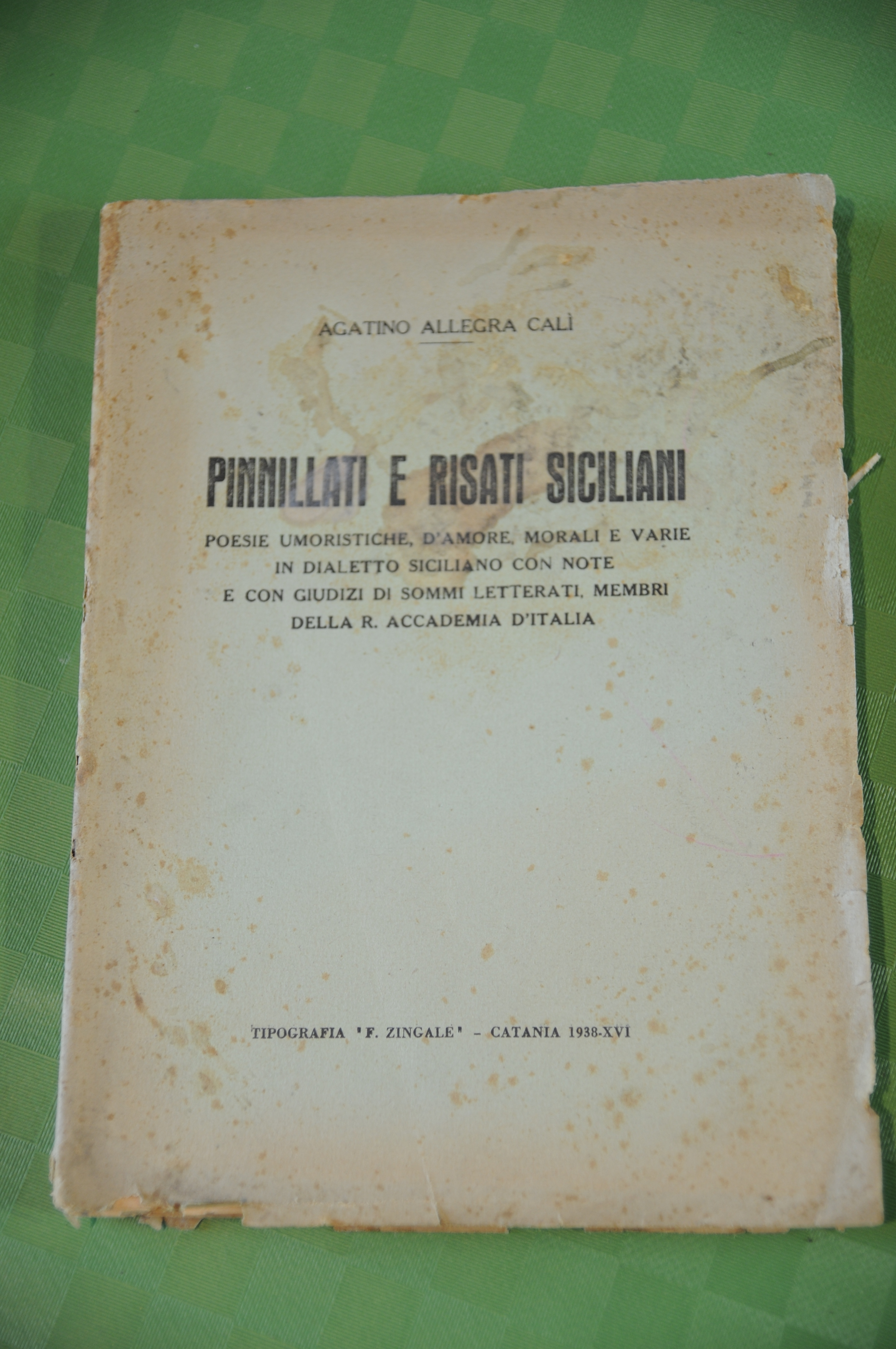 pinnillati e risati siciliani 1938