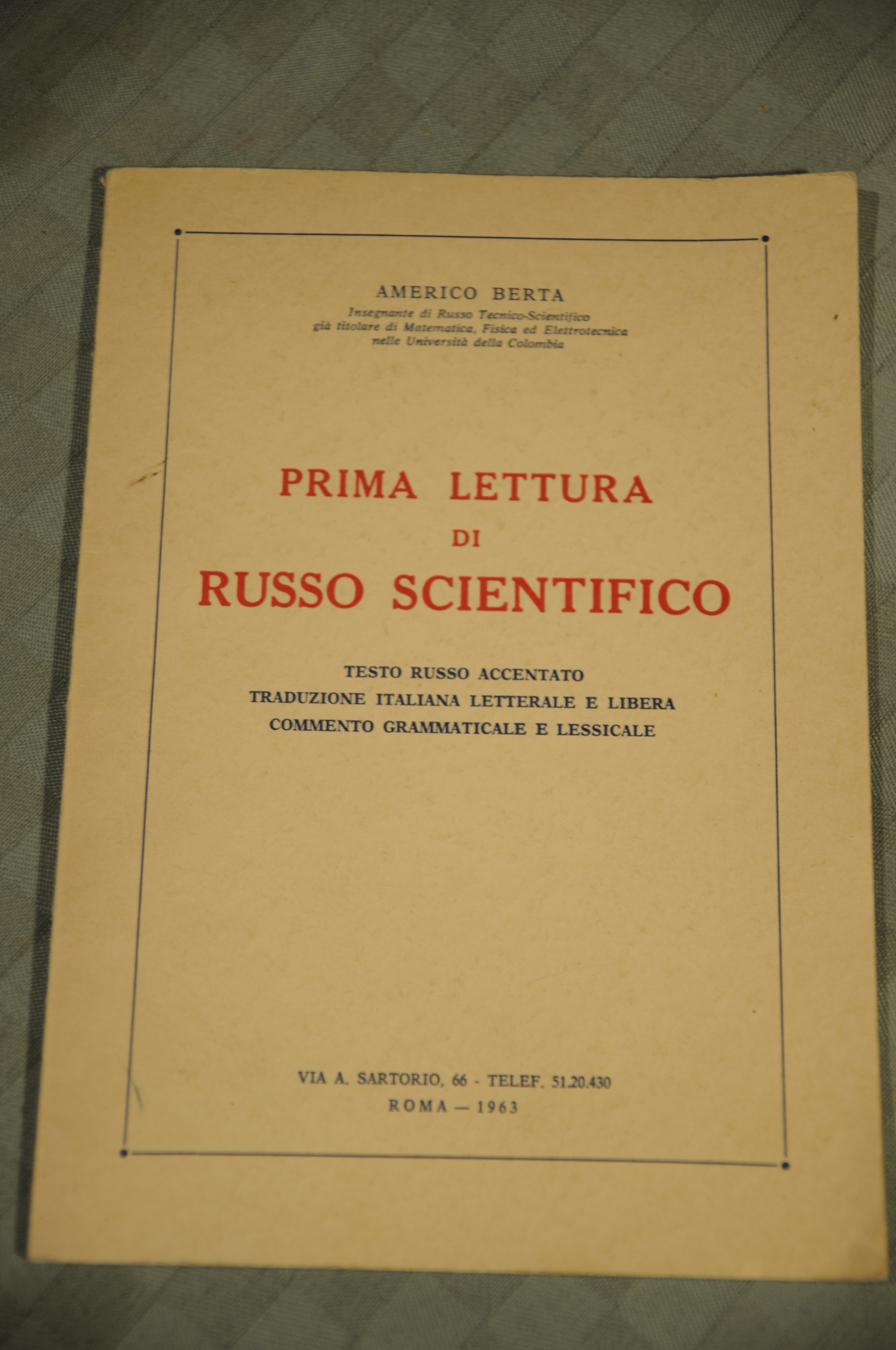prima lettura di russo scientifico NUOVISSIMO