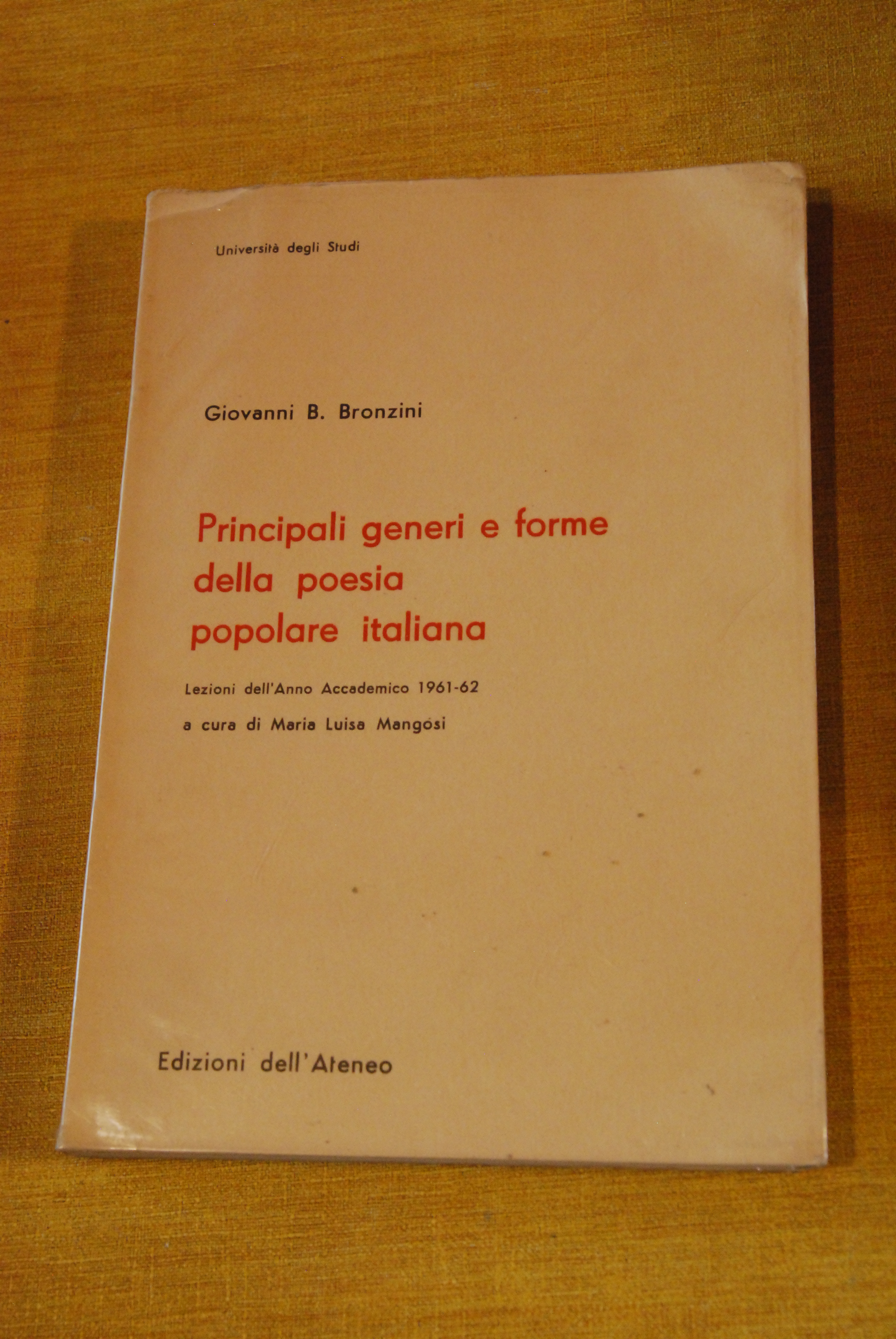 principali generi e forme della poesia popolare italiana