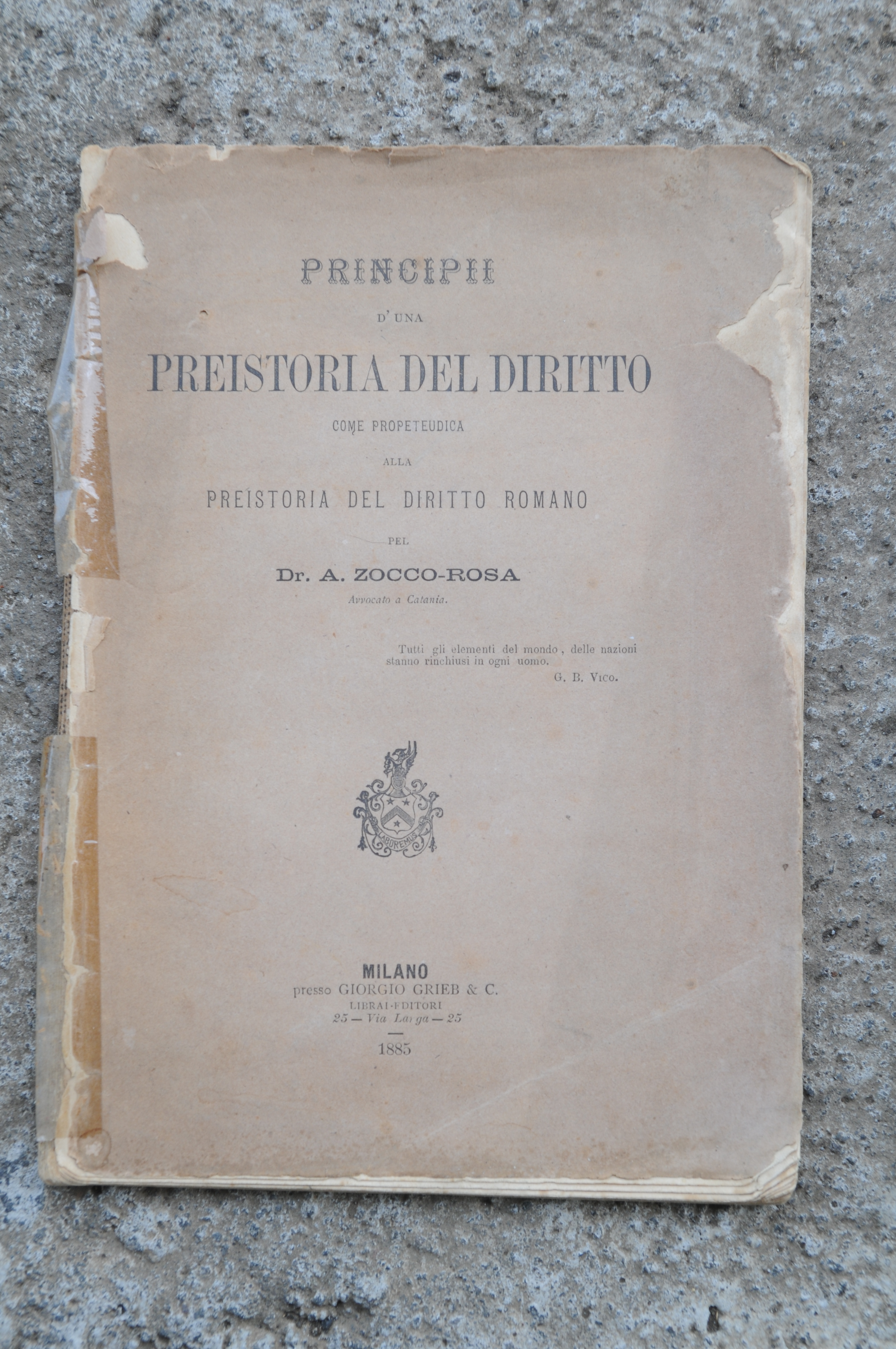 principii principi d'una preistoria del diritto come propedeutica alla del …