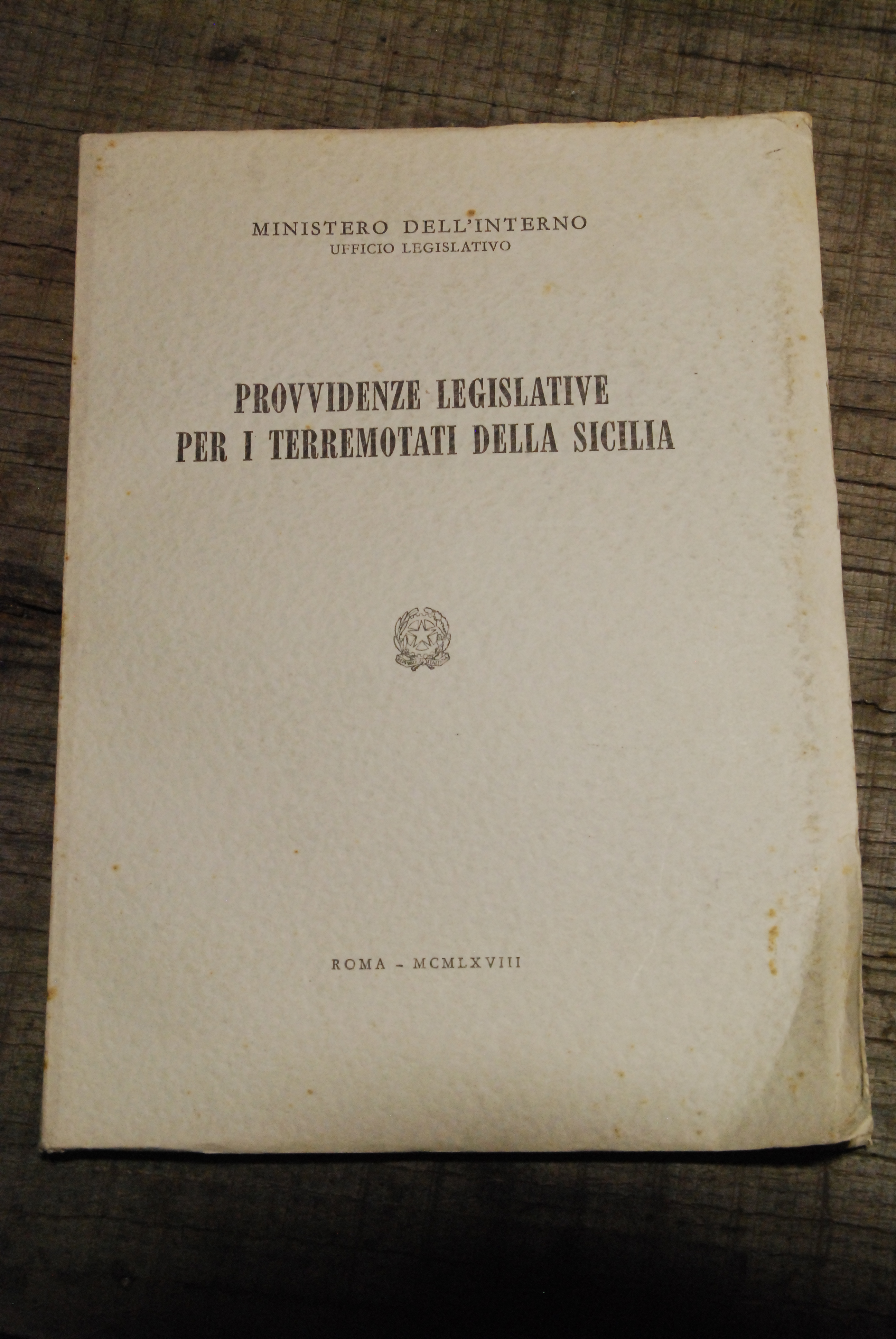 provvidenze legislative per i terremotati della sicilia