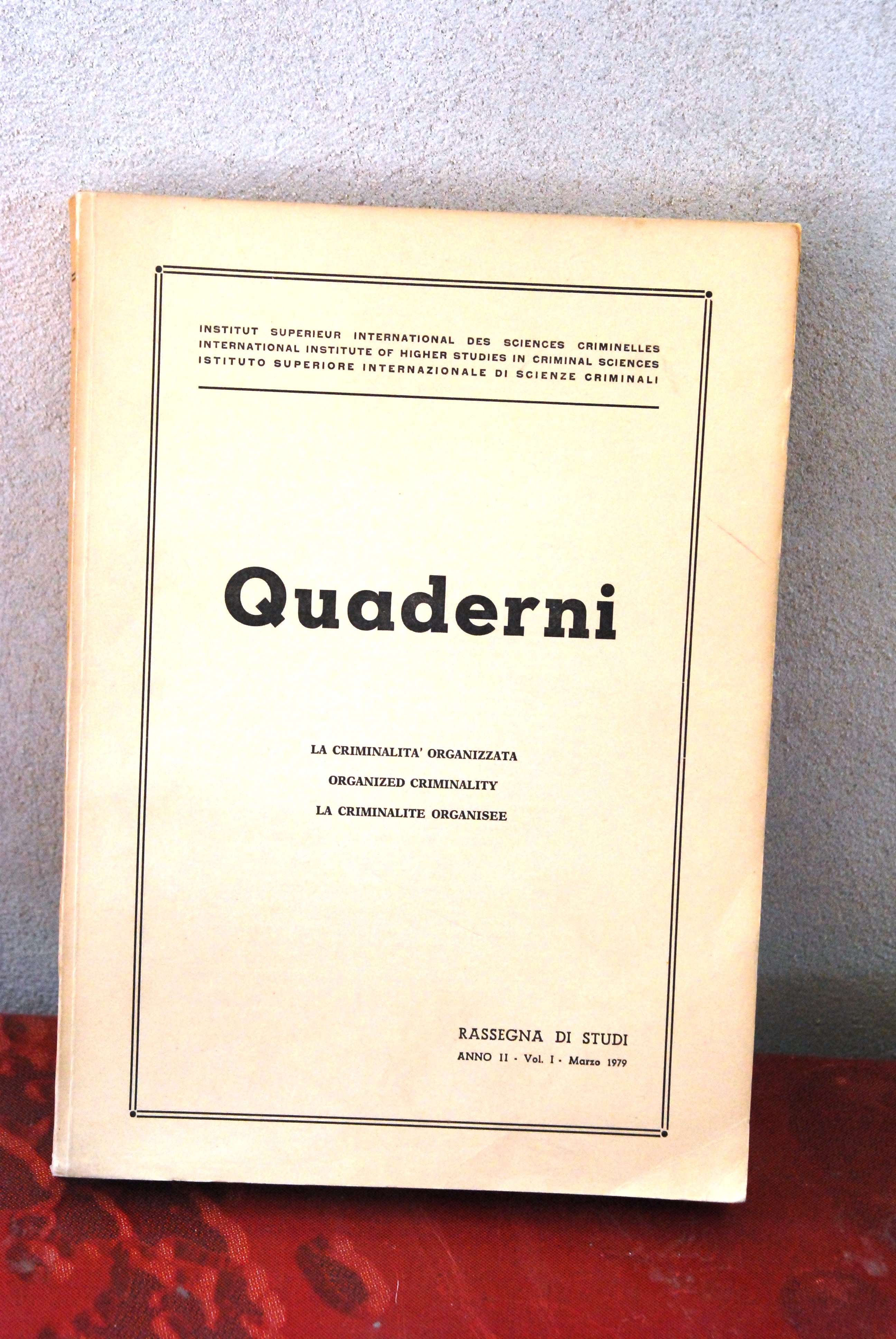 quaderni la criminalità organizzata anno II vol. 1