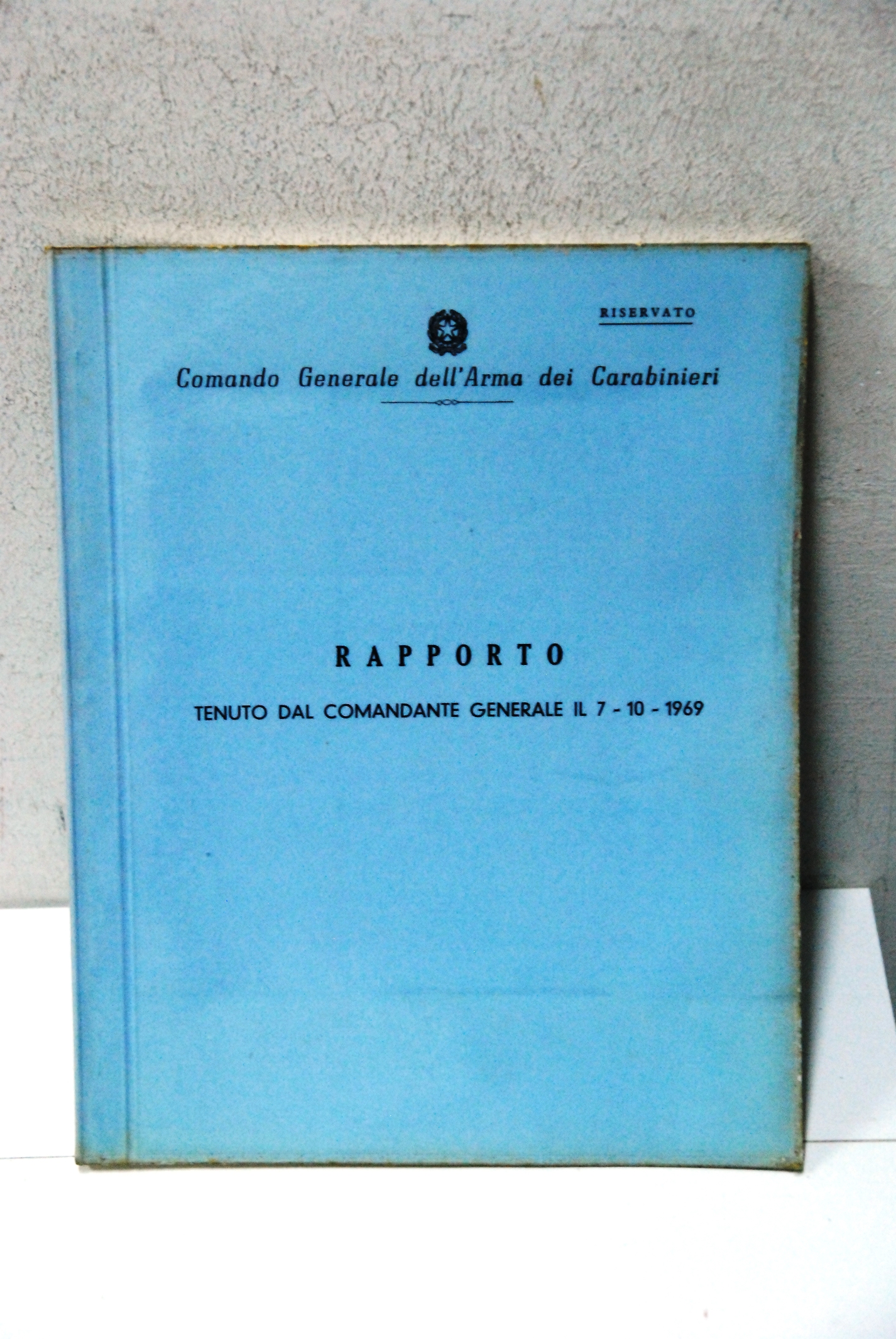 rapporto tenuto dal comandante generale il 7-10-69 riservato