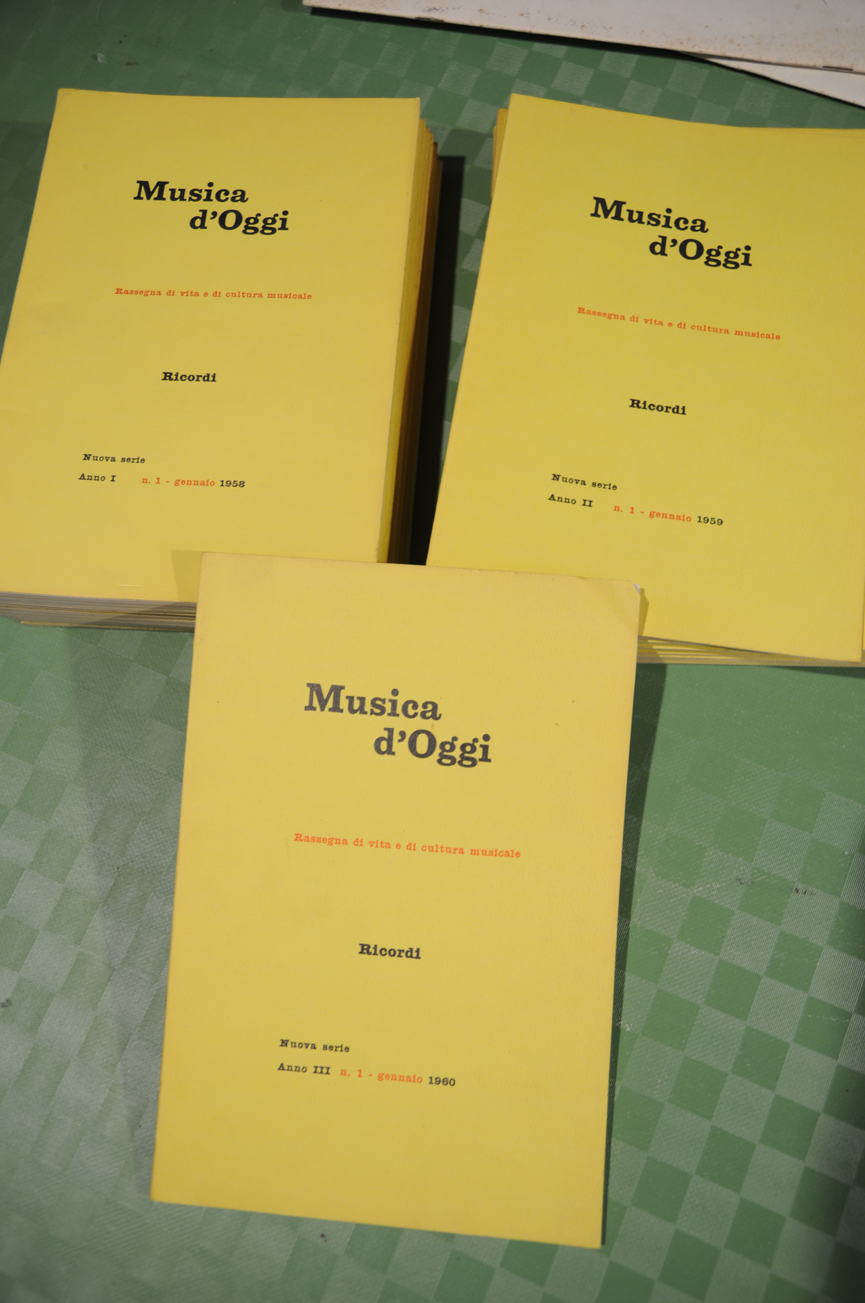 rassegna di vita e cultura musicale annate 1958 e 1959