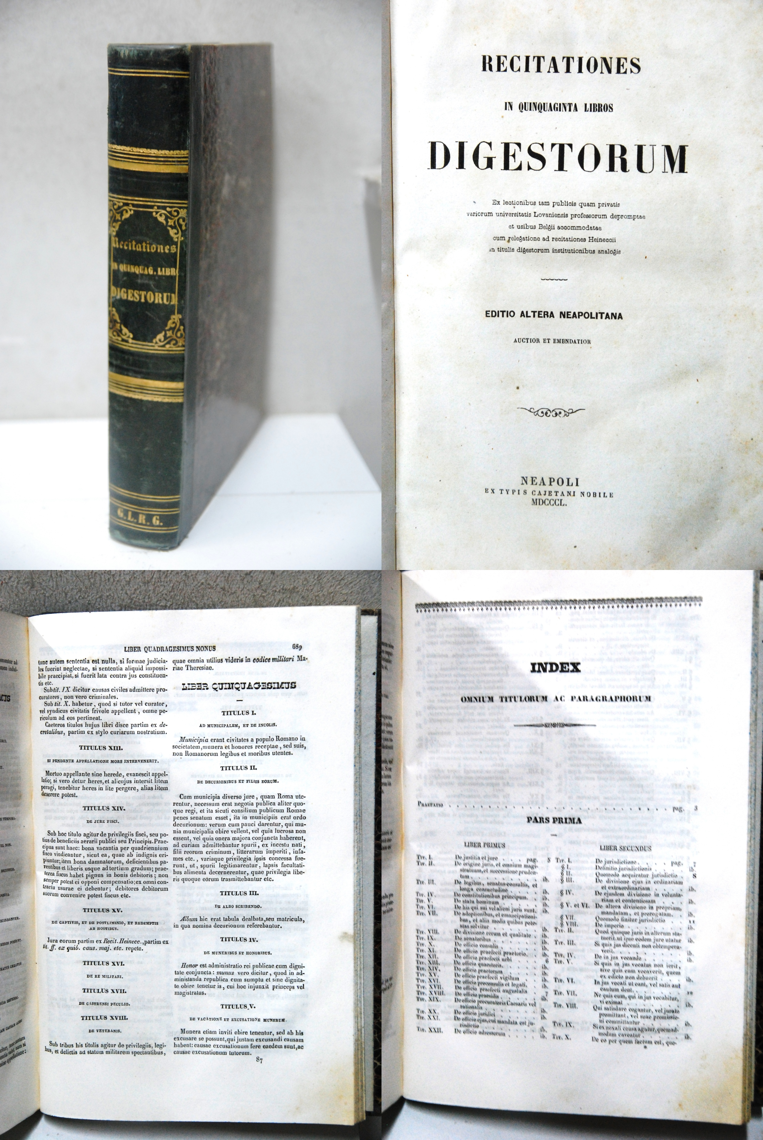 Recitationes in quinquaginta libros digestorum editio altera neapolitana