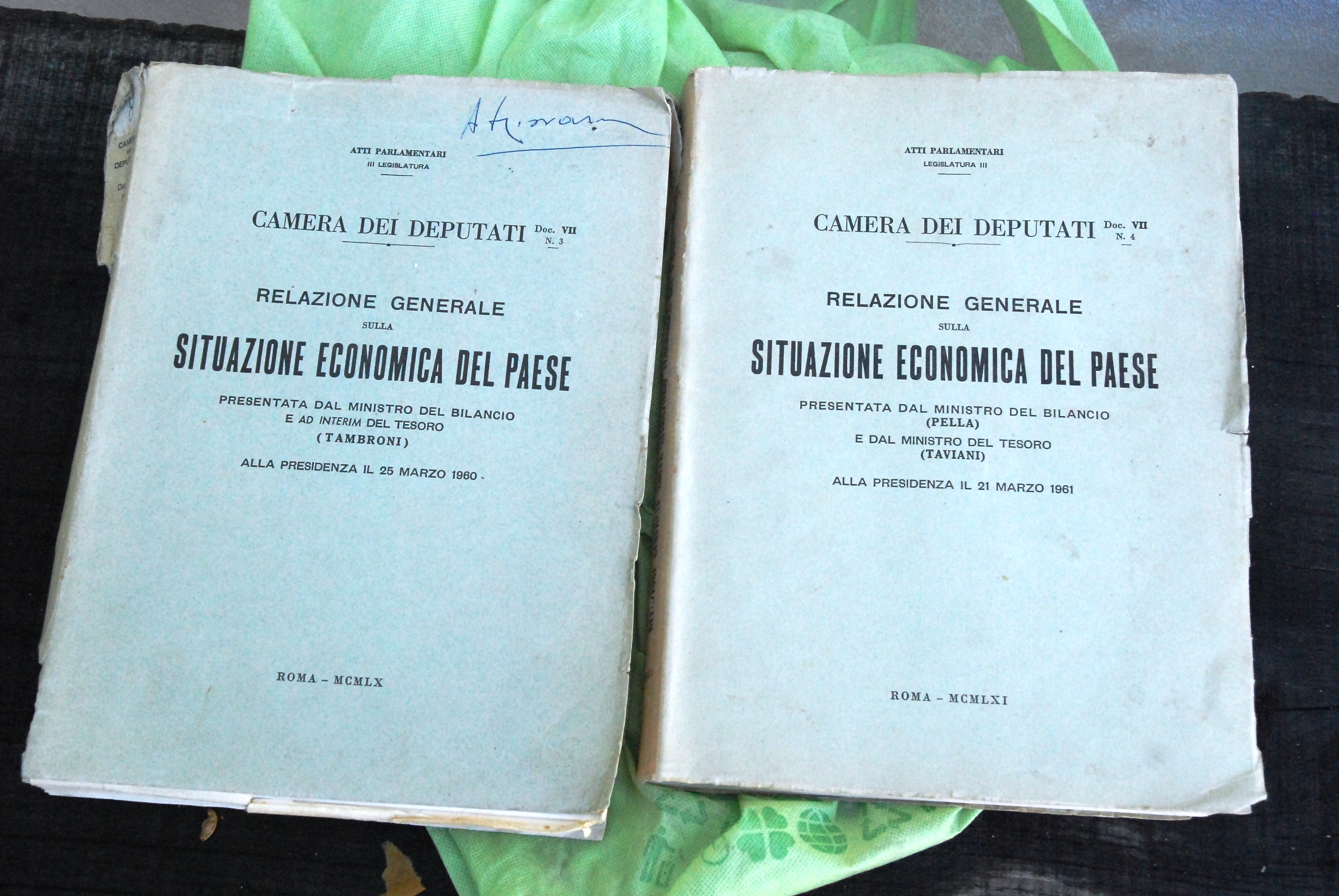 relazione generale sulla situazione economica del paese 1960 tambroni e …