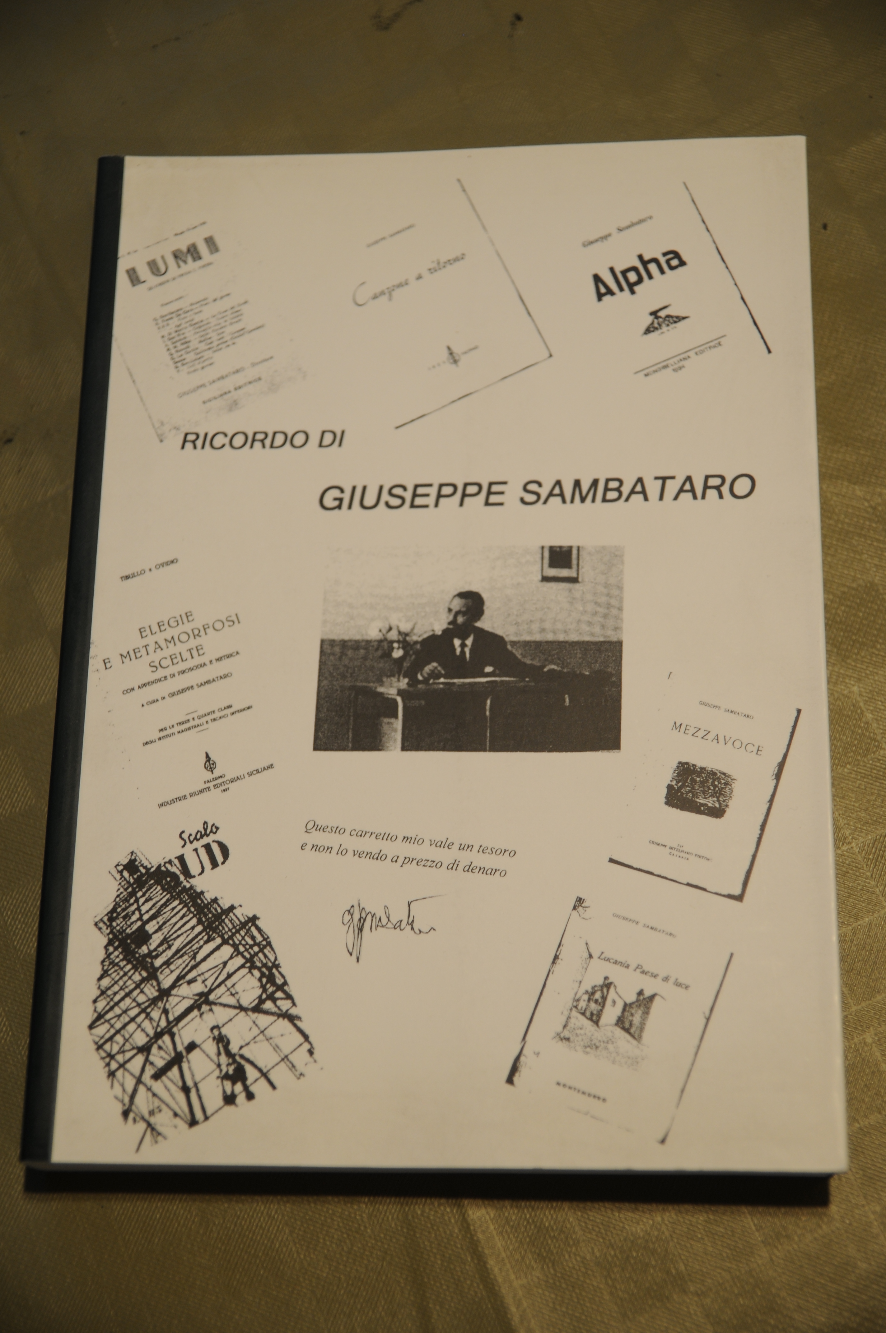 ricordo di giuseppe sambataro (autografato dall'autore con dedica)