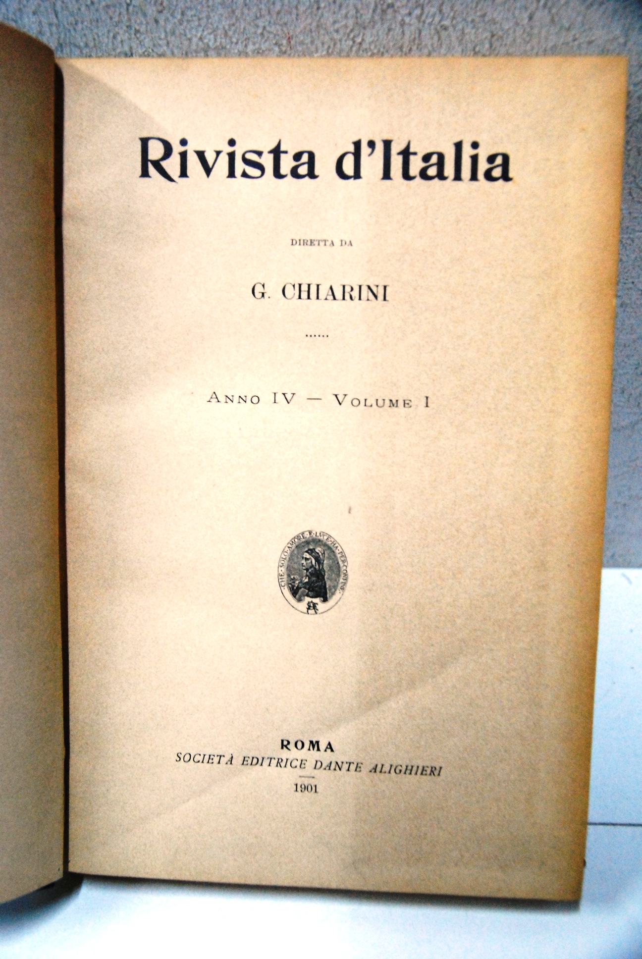 rivista d'italia anno IV 4 vol. 1 I