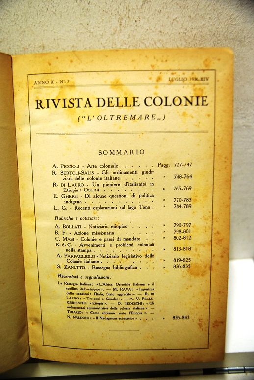 Rivista delle colonie d'oltremare, anno X