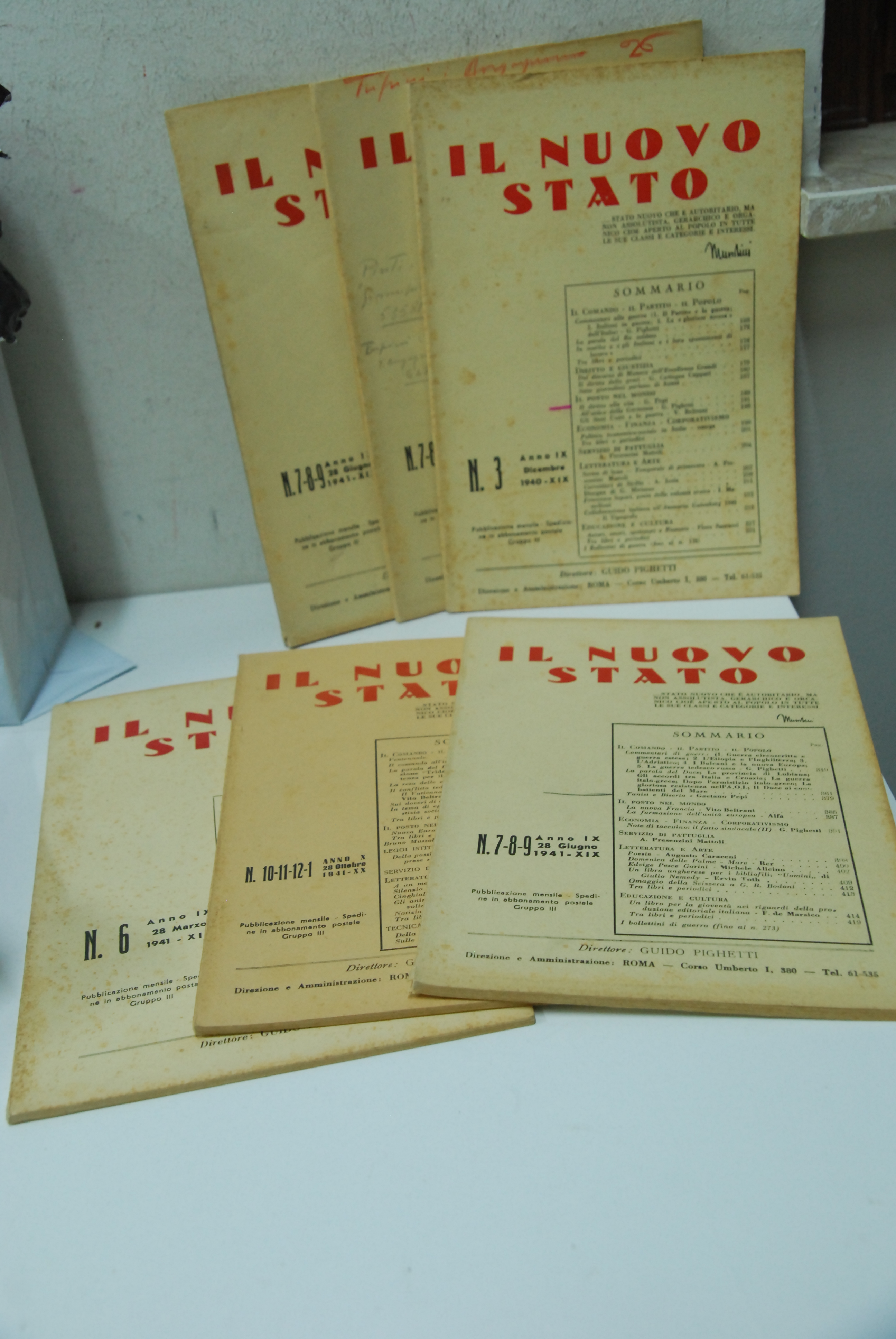 rivista il nuovo stato direttore guido pighetti 6 numm. 1940 …