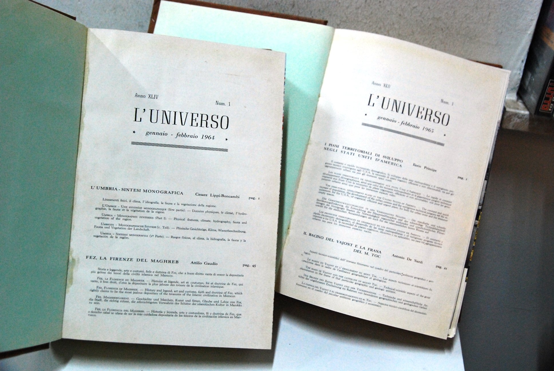 rivista l'universo anni XLIV e XLV 1964 e 1965