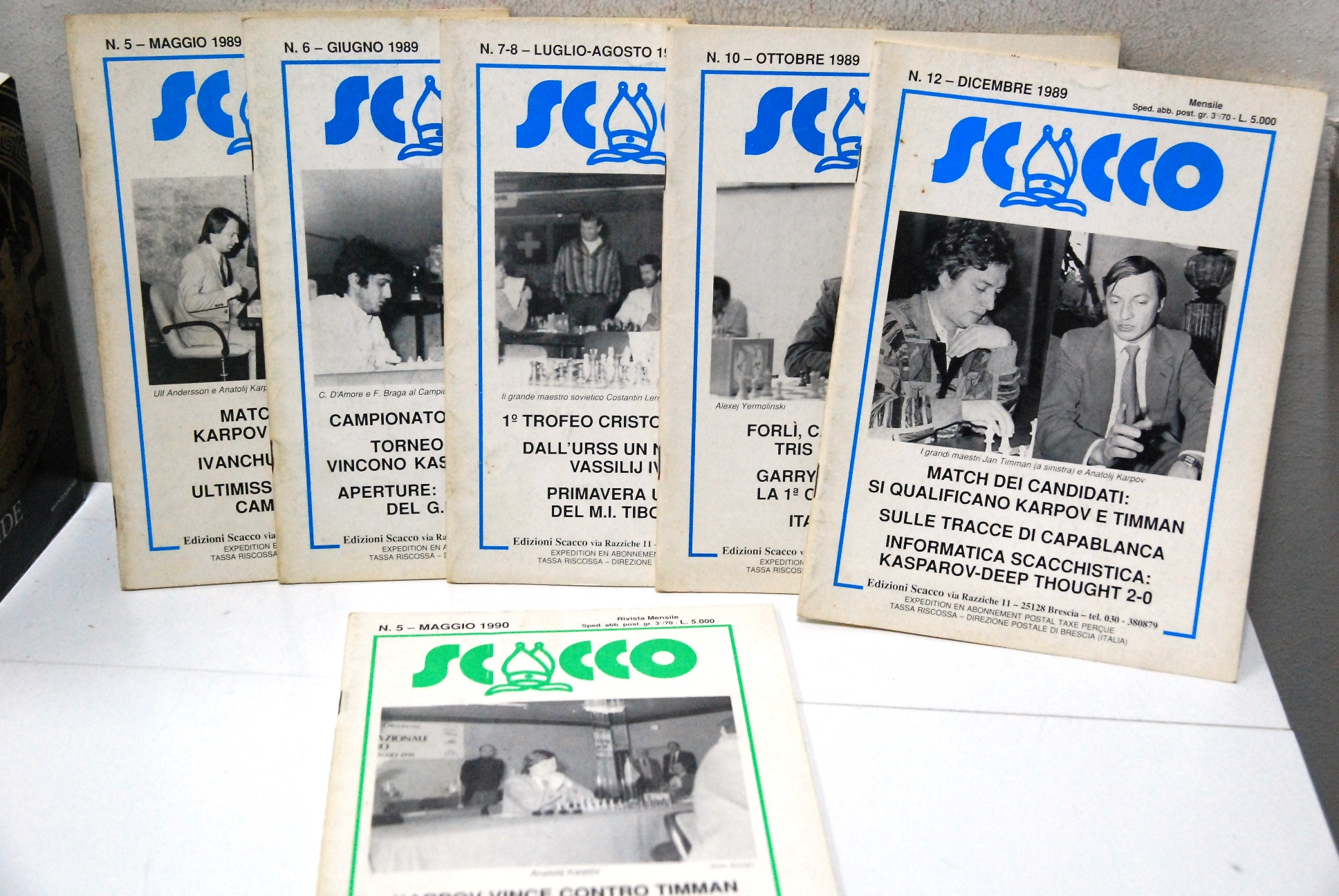 Rivista scacco 5,6,7,8,10,12 e 5 del 1990