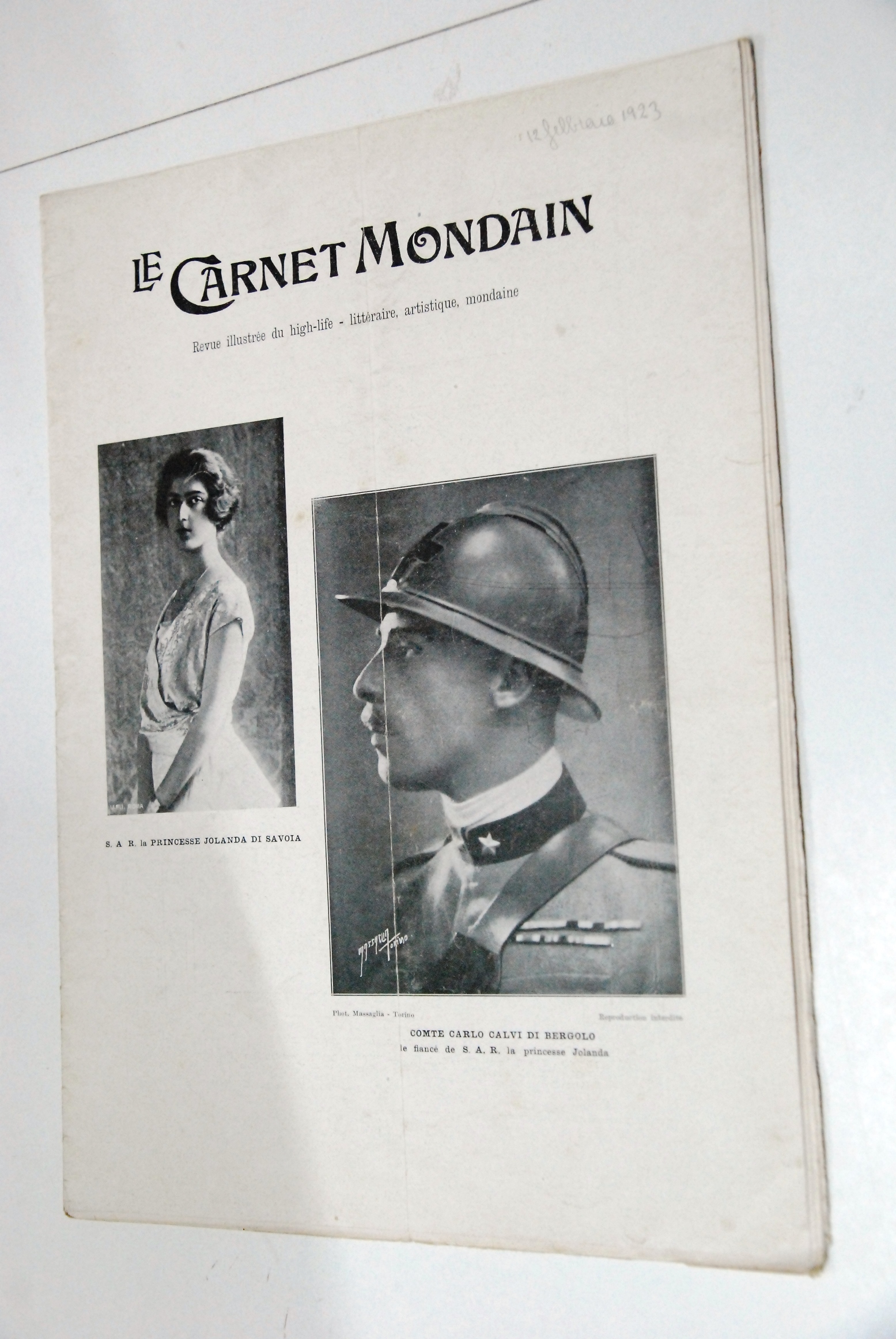 s.a.r. la princesse jolanda di savoia comte carlo calvi di …