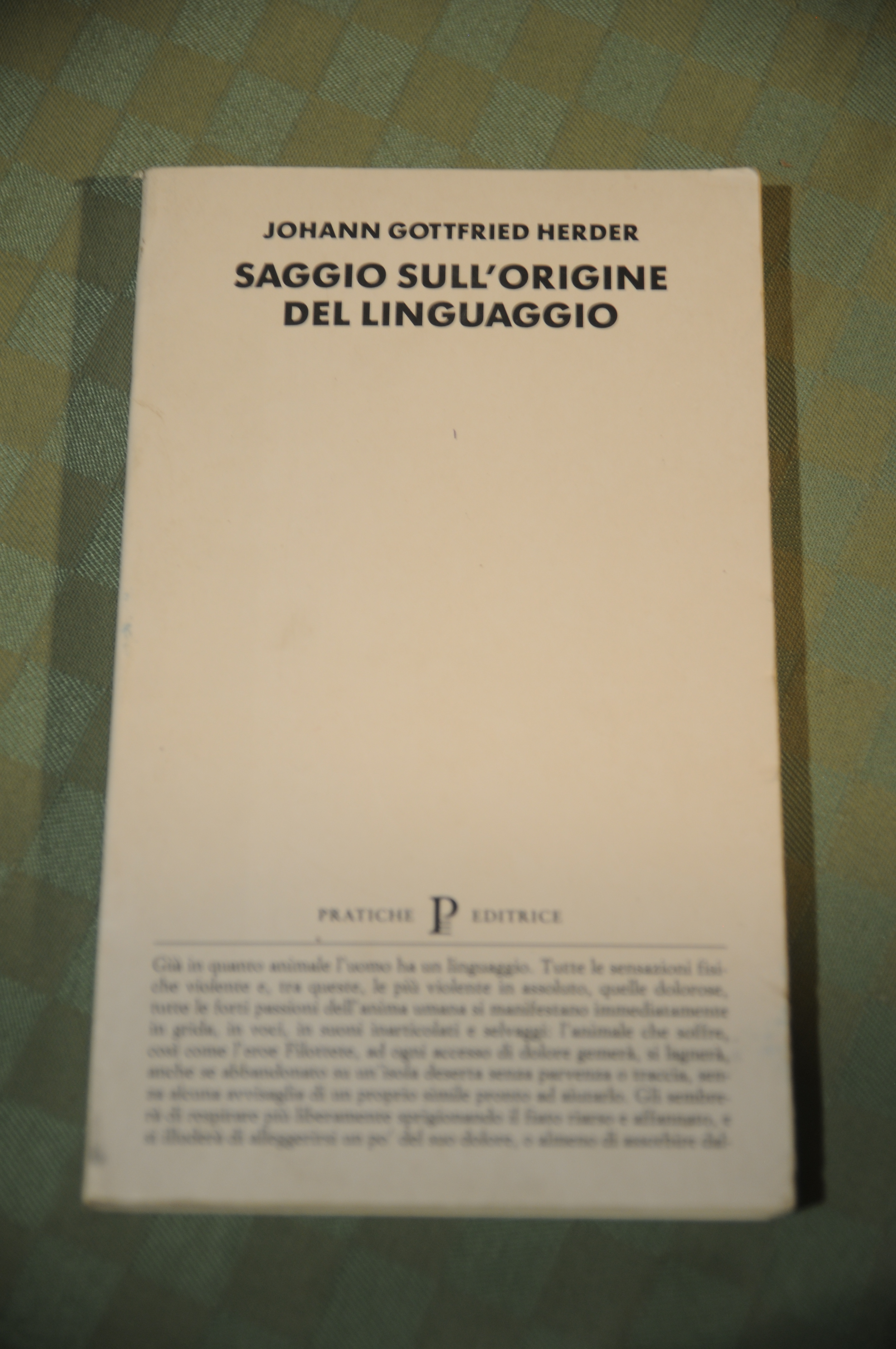 saggio sull'origine del linguaggio