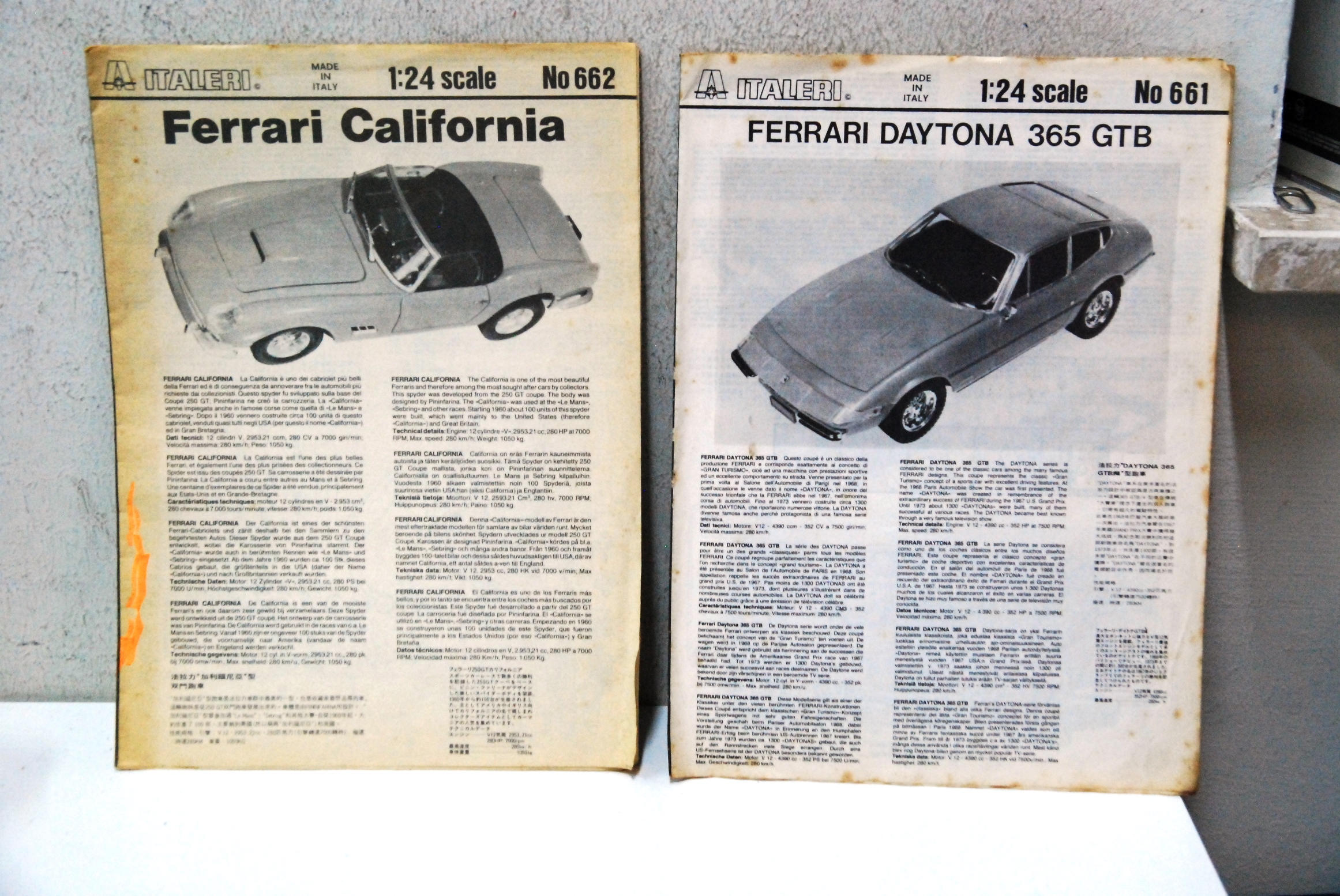SCALA 1-24 FERRARI CALIFORNIA E DAYTONA 365 GTB 661 E …