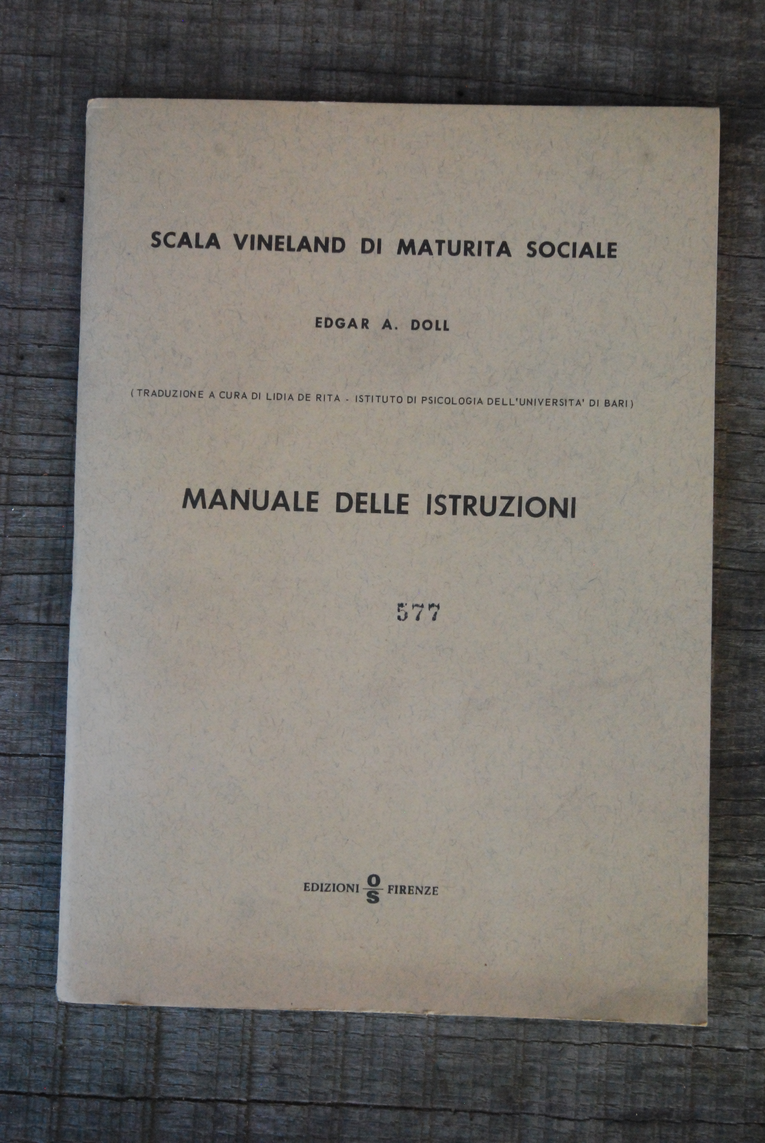 SCALA VINELAND DI MATURITà maturita' SOCIALE adaptive behavior scales NUOVO