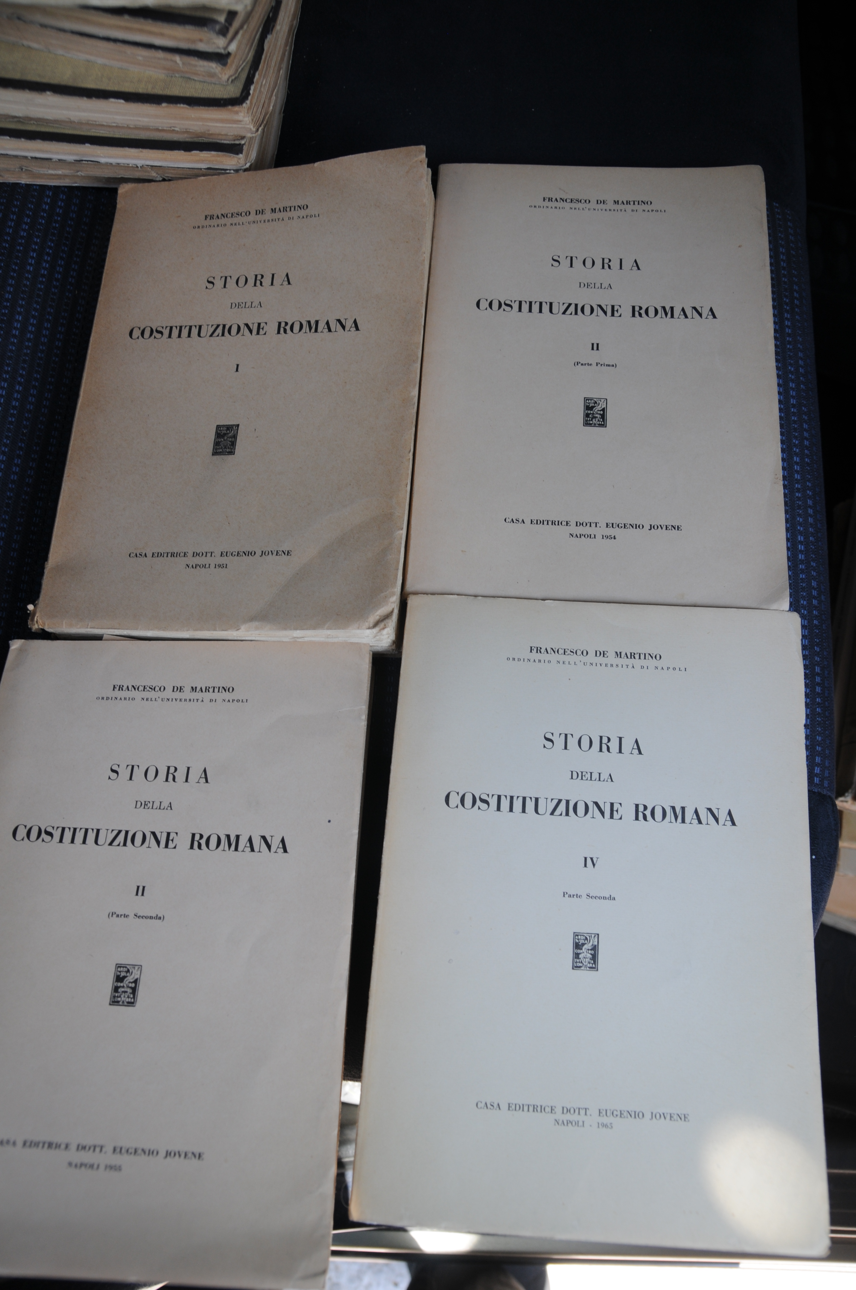 STORIA della costituzione romana voll. I, II, IV, 1,2 parte …