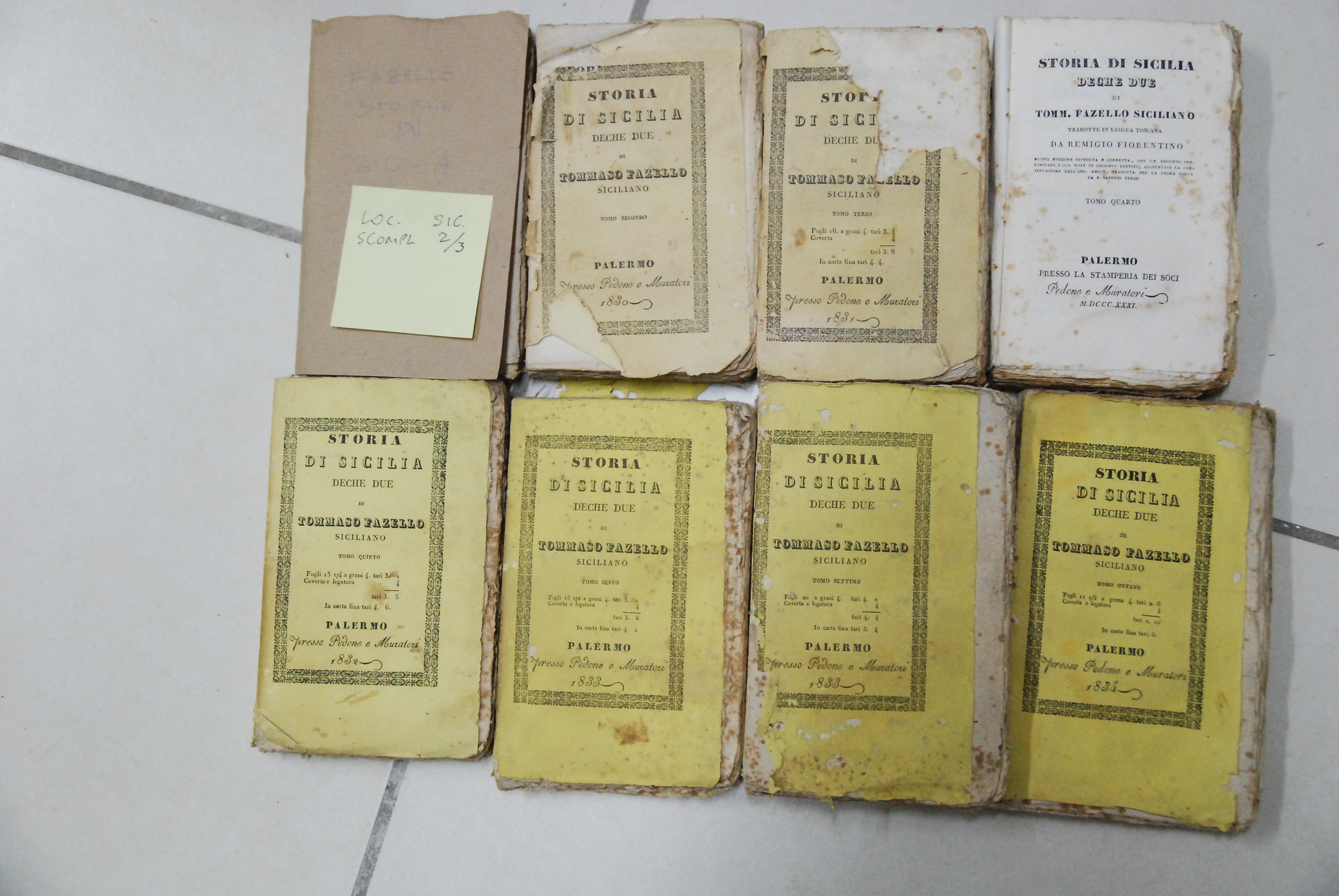 storia di sicilia deche due tomo primo secondo terzo quarto …