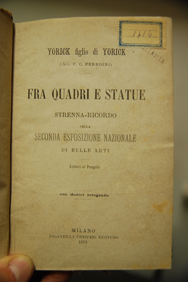 Strenna ricordo della seconda esposizione nazionale di belle arti. Lettere …