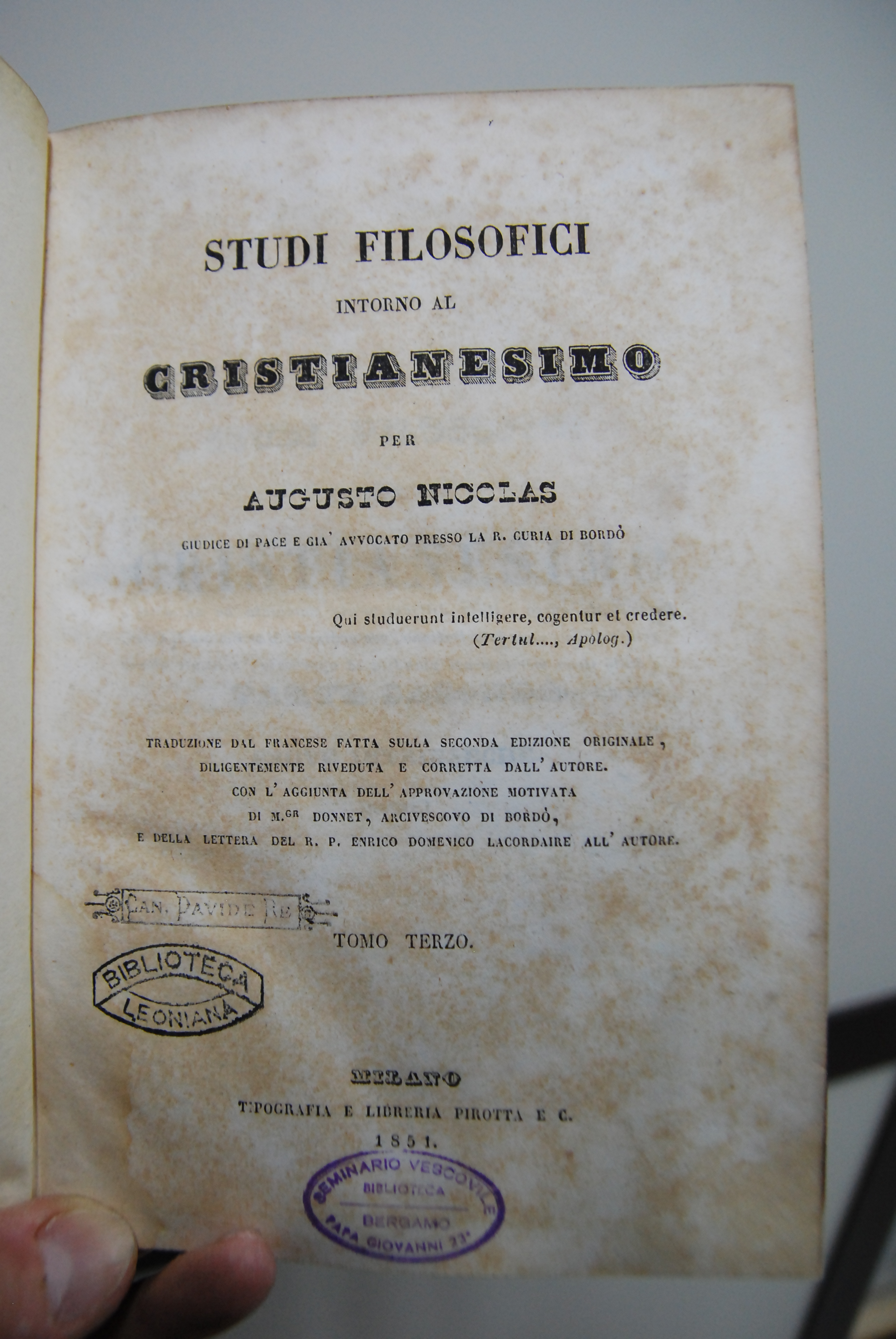 Studi filosofici attorno al Cristianesimo, volume terzo
