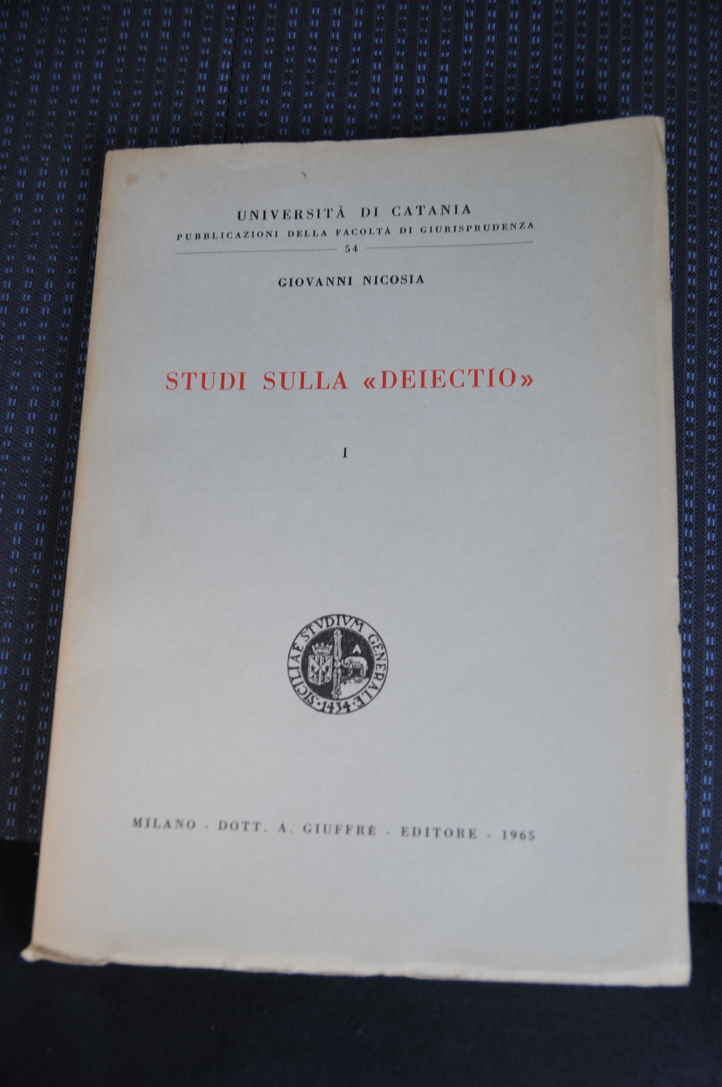 studi sulla deiectio NUOVISSIMO autografato dall'autore con dedica