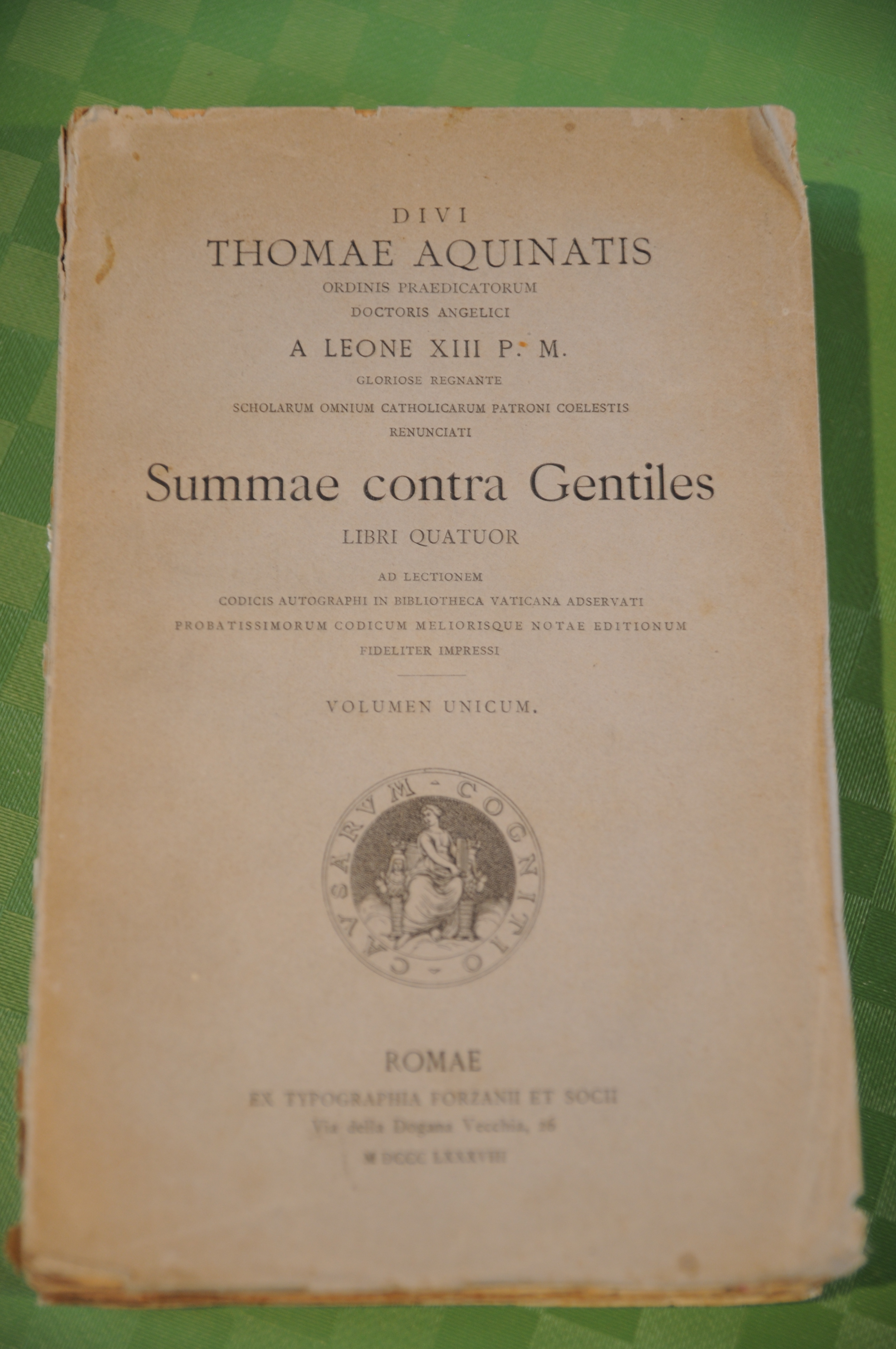 SUMMAE CONTRA GENTILES libri quatore volumen unicum