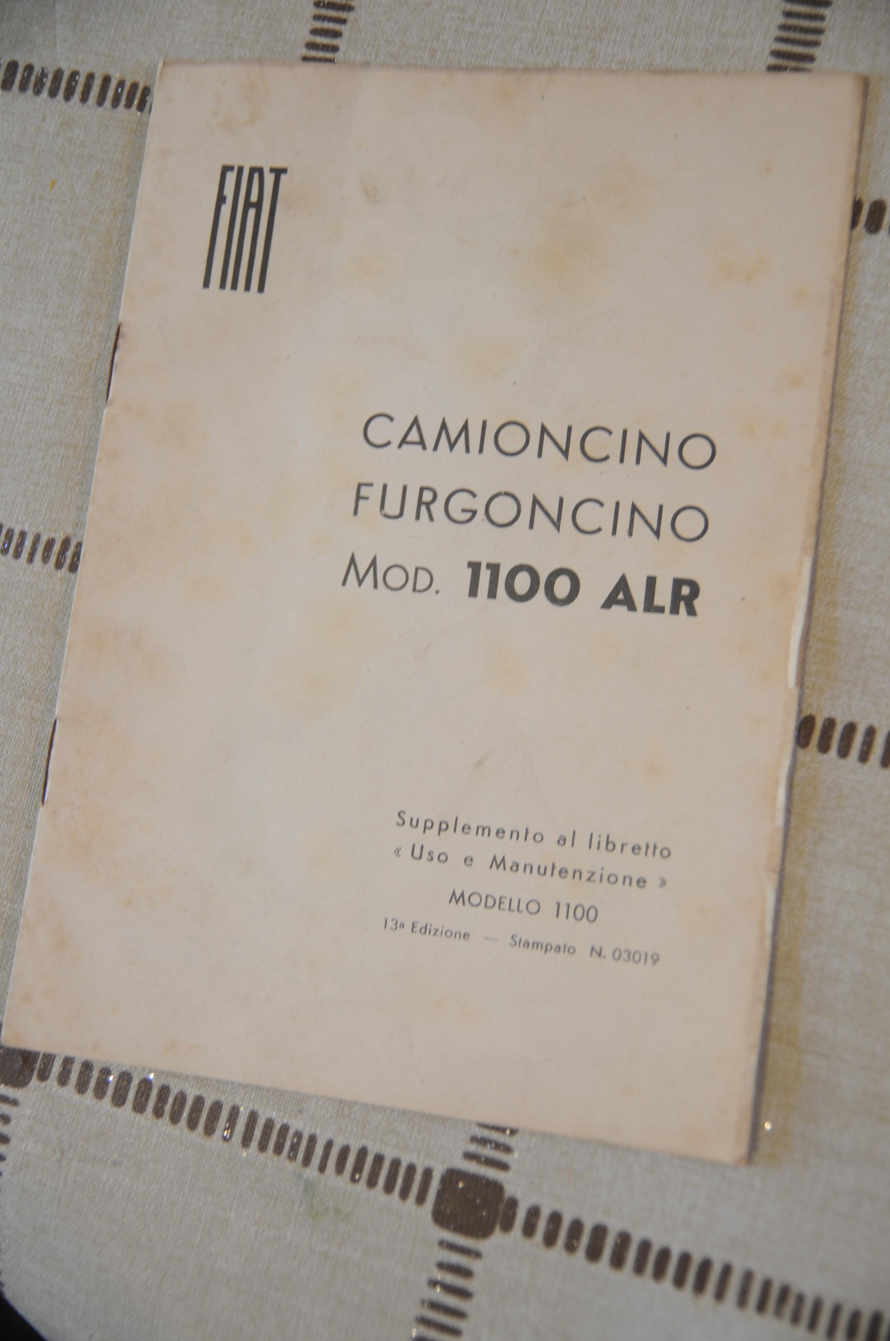 supplemento al libretto uso e manutenzione