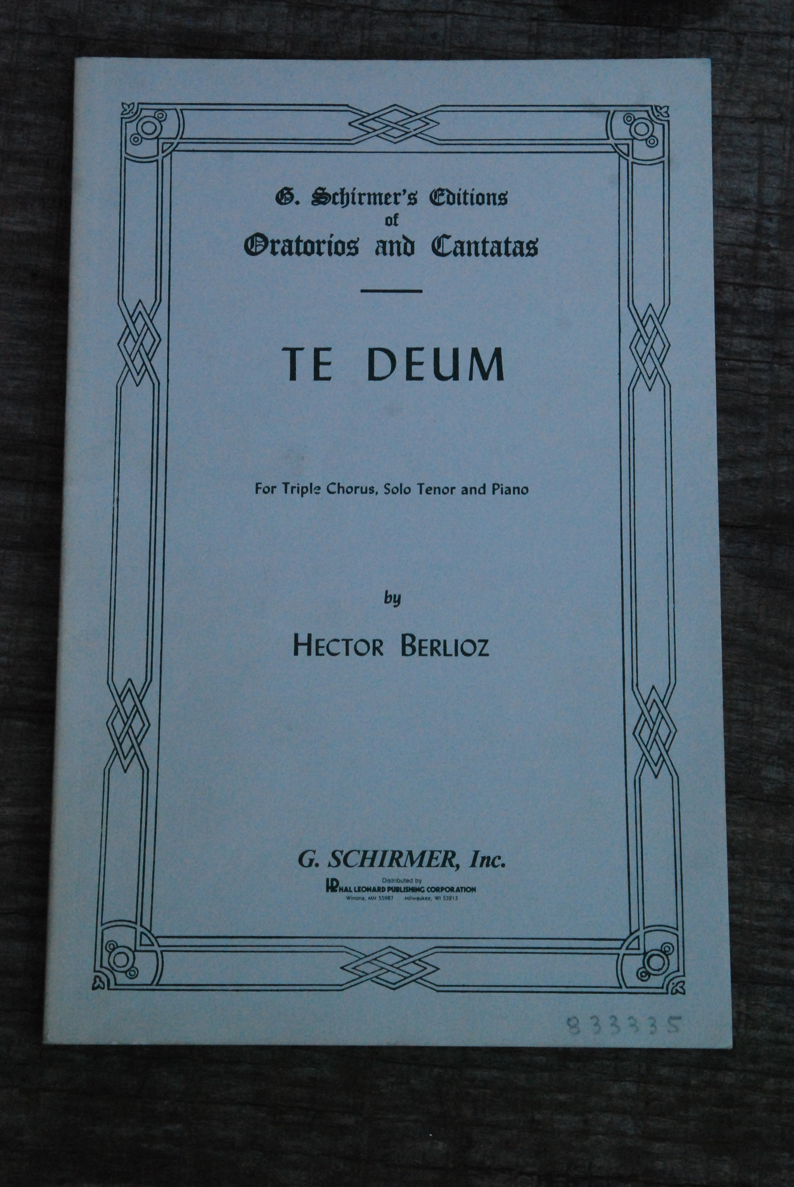 TE DEUM schirmer editions oratorios and cantatas NUOVISSIMO