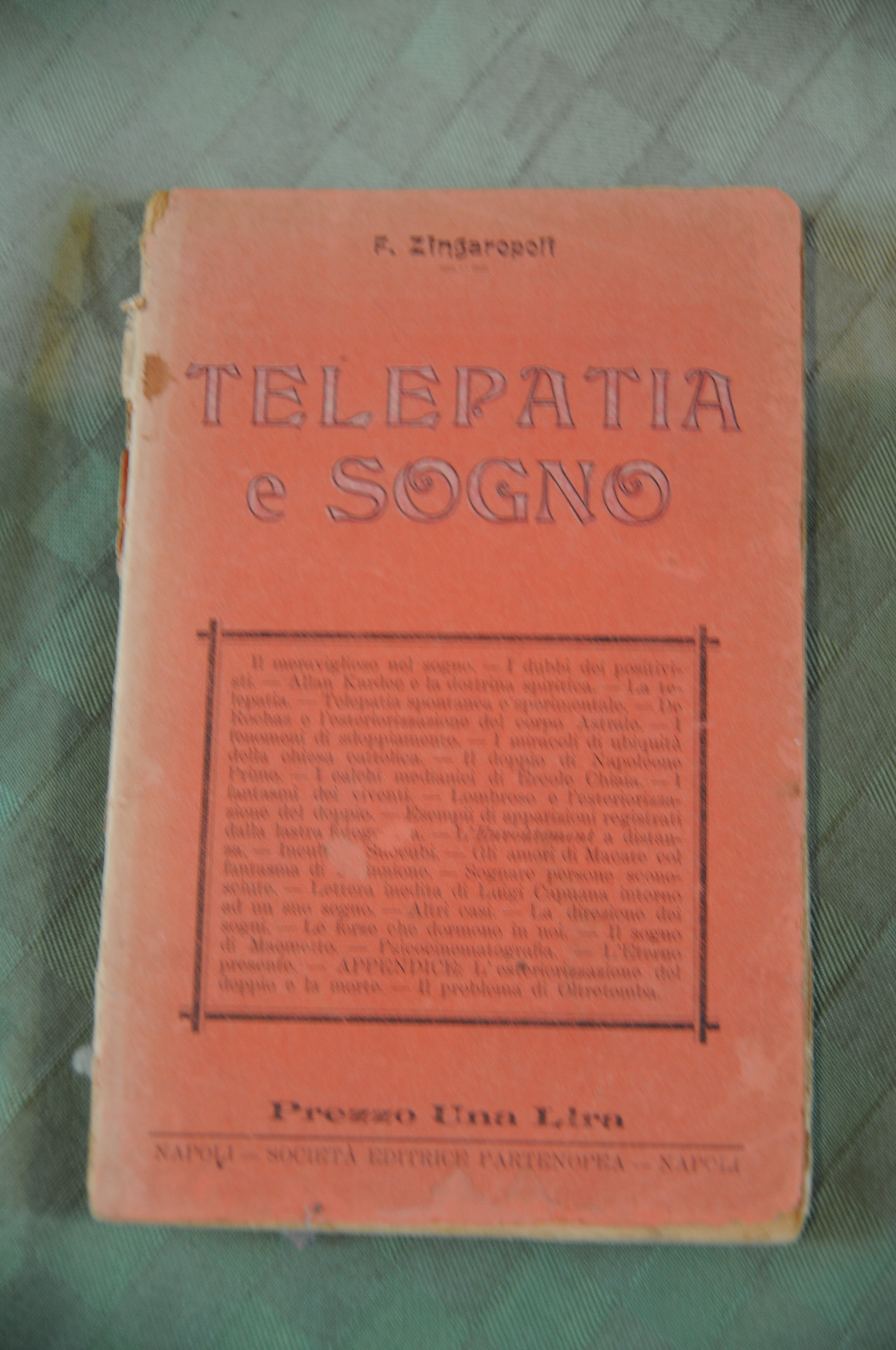 telepatia e sogno 1 ed. prezzo una lira