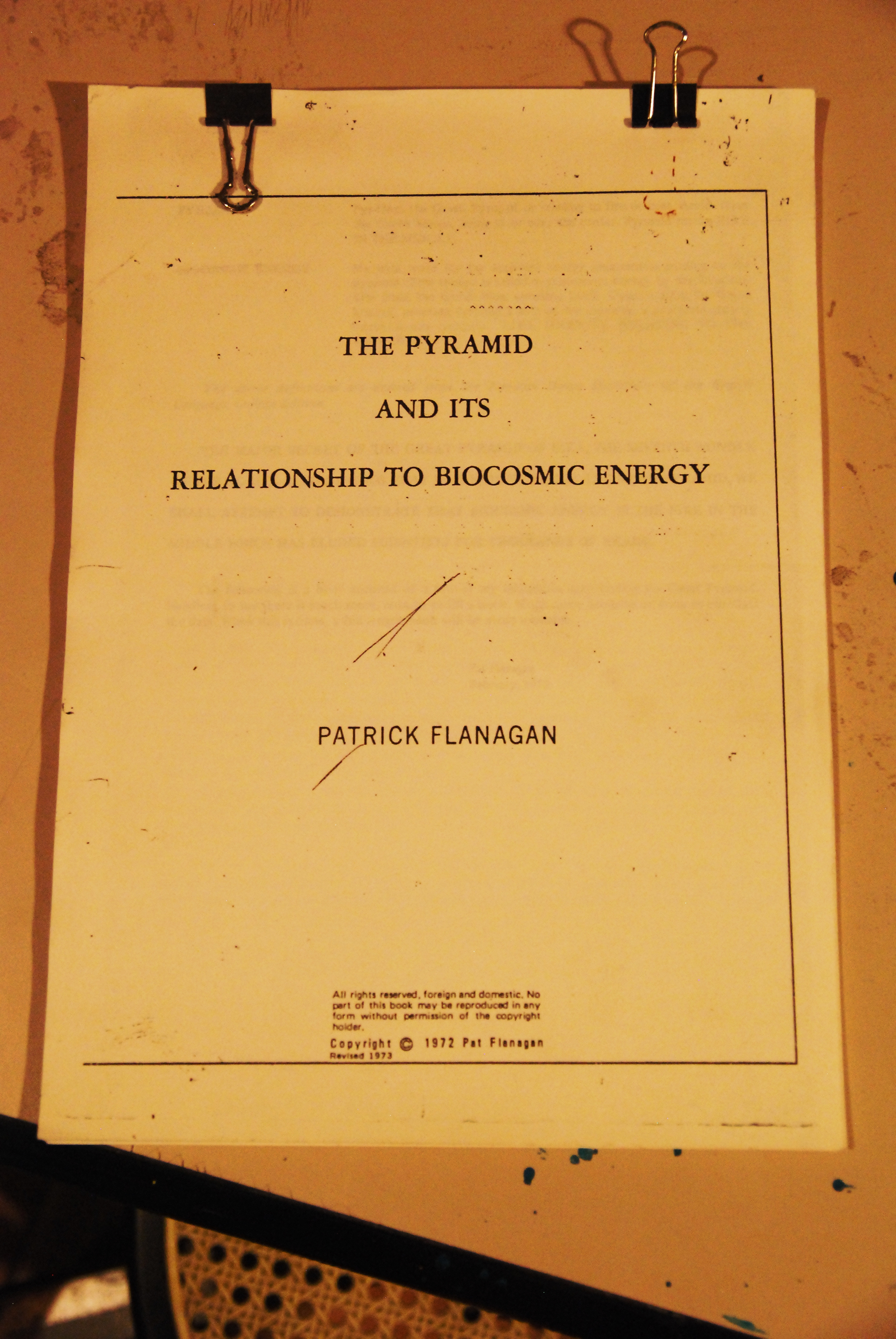 the pyramid and its relationship to biocosmic energy 1972