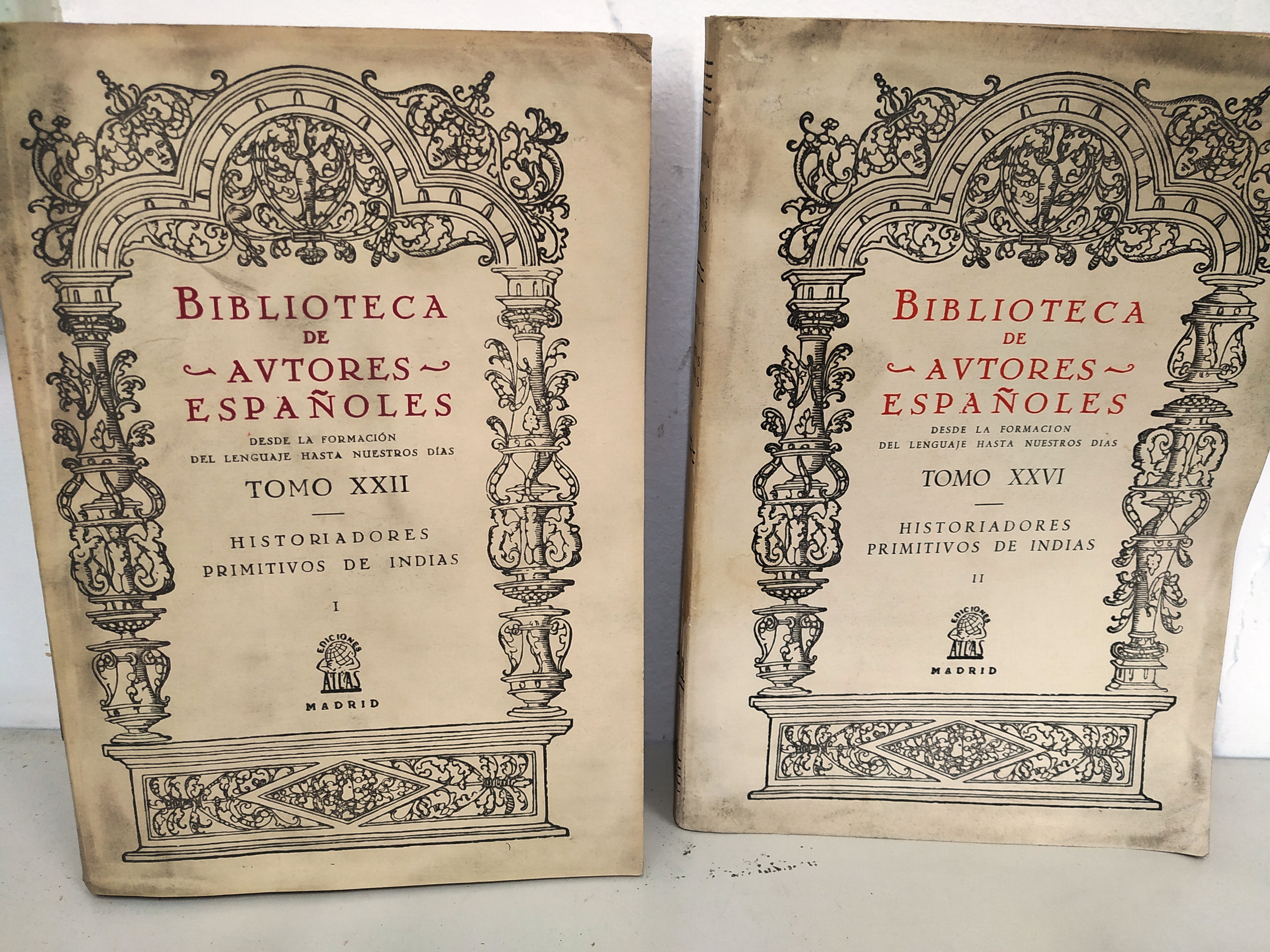 tomo xxii e xxvi historiadores primitivos de indias 2 voll. …