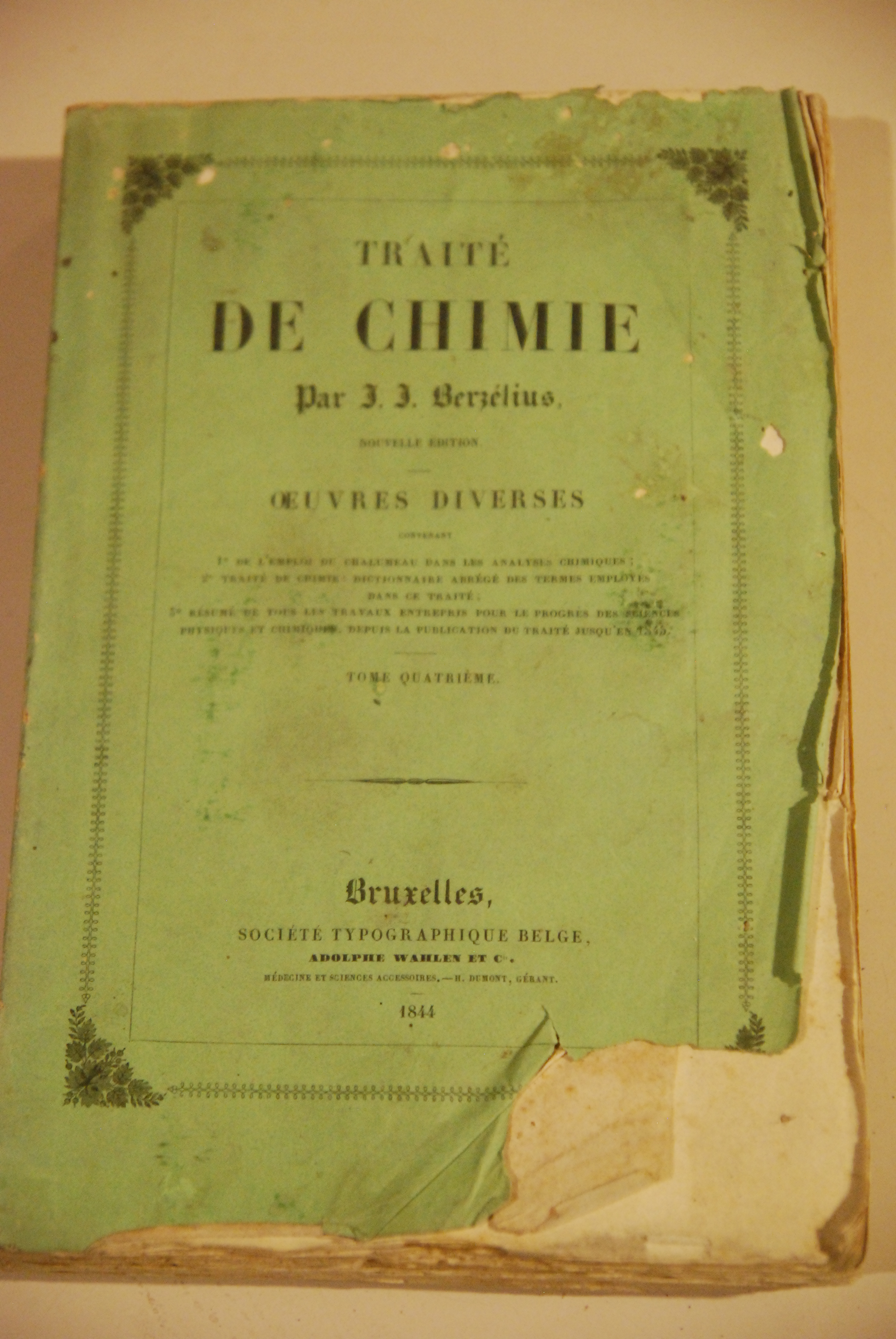 traite de chimie tome quatrieme (con tavole)