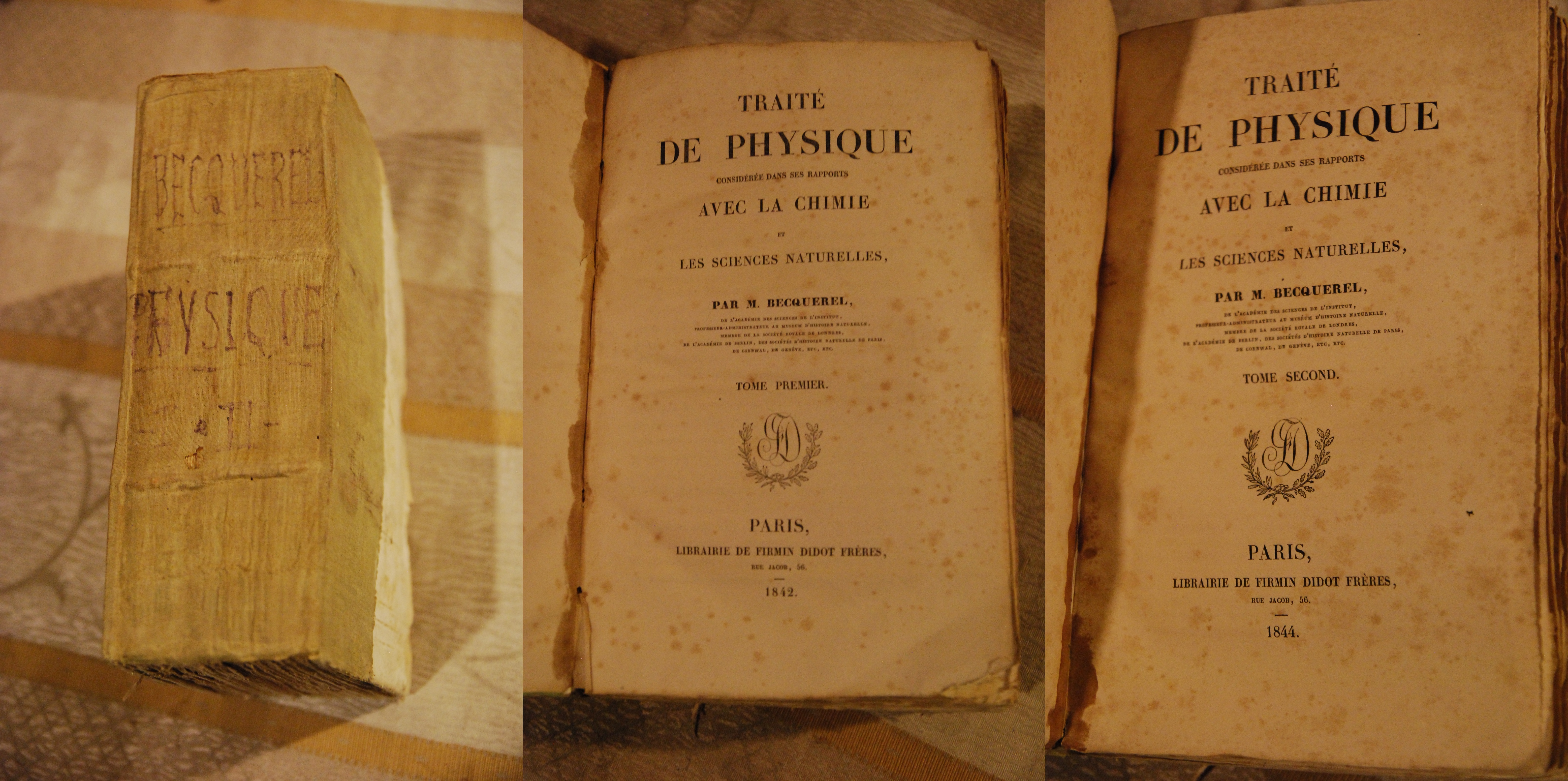 TRAITE DE PHYISIQUE avec la chimie tome premier e second …