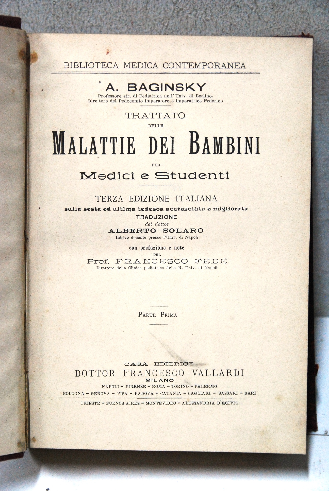 trattato delle malattie dei bambini per medici e studenti terza …