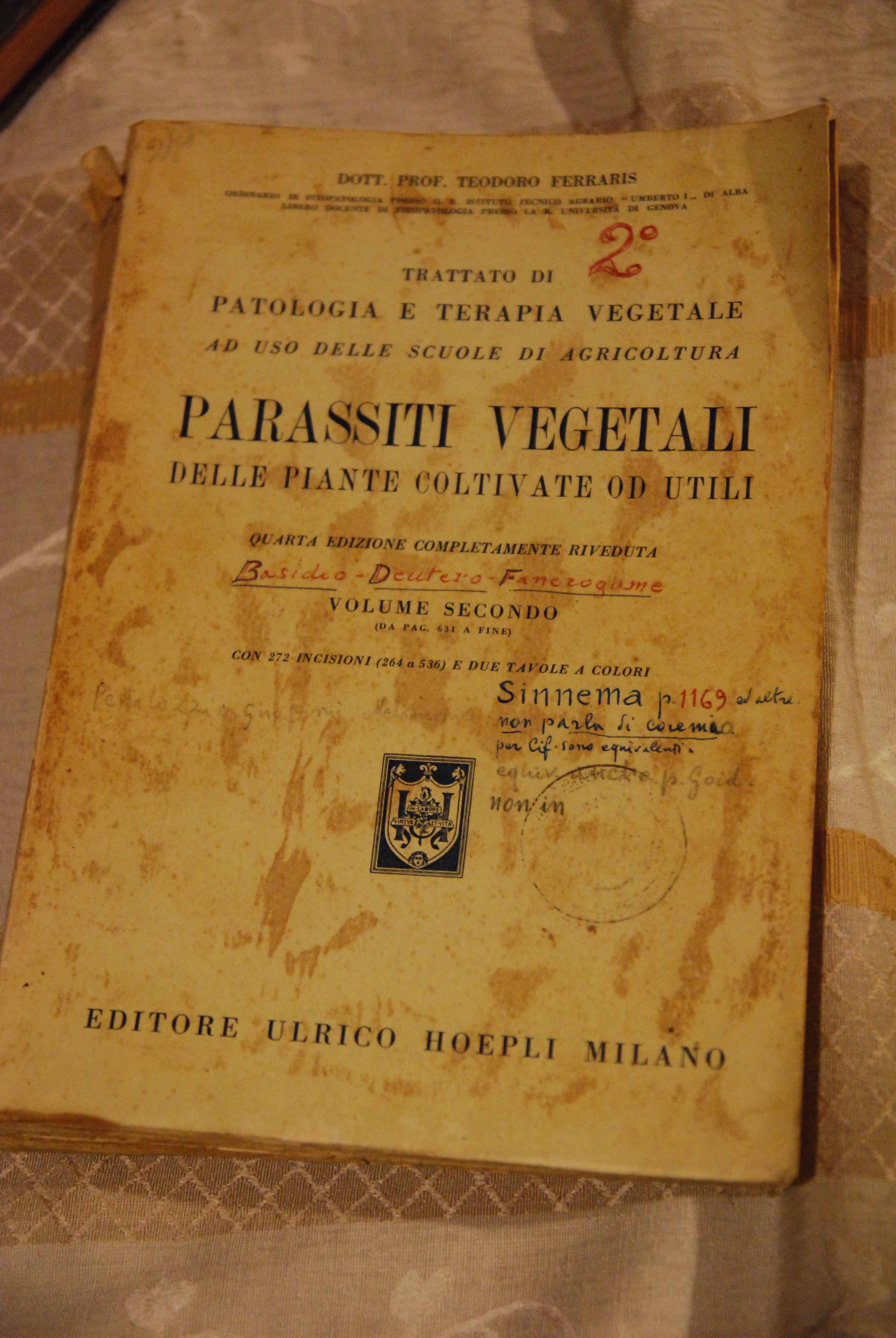 trattato di patologia e terapia vegetale parassiti vegetali delle piante …