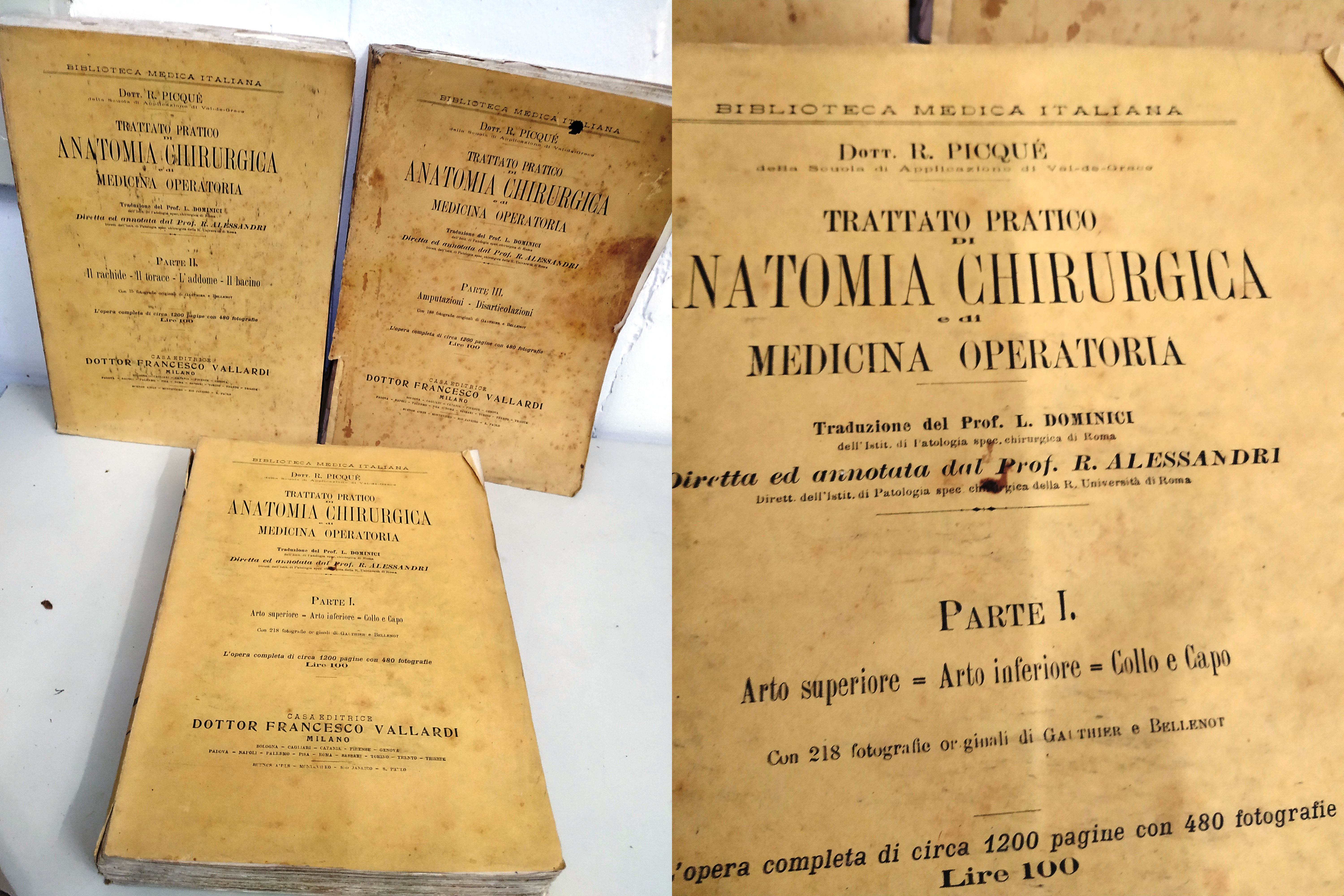 trattato pratico di anatomia chirurgica 3 voll. opera cpl. come …