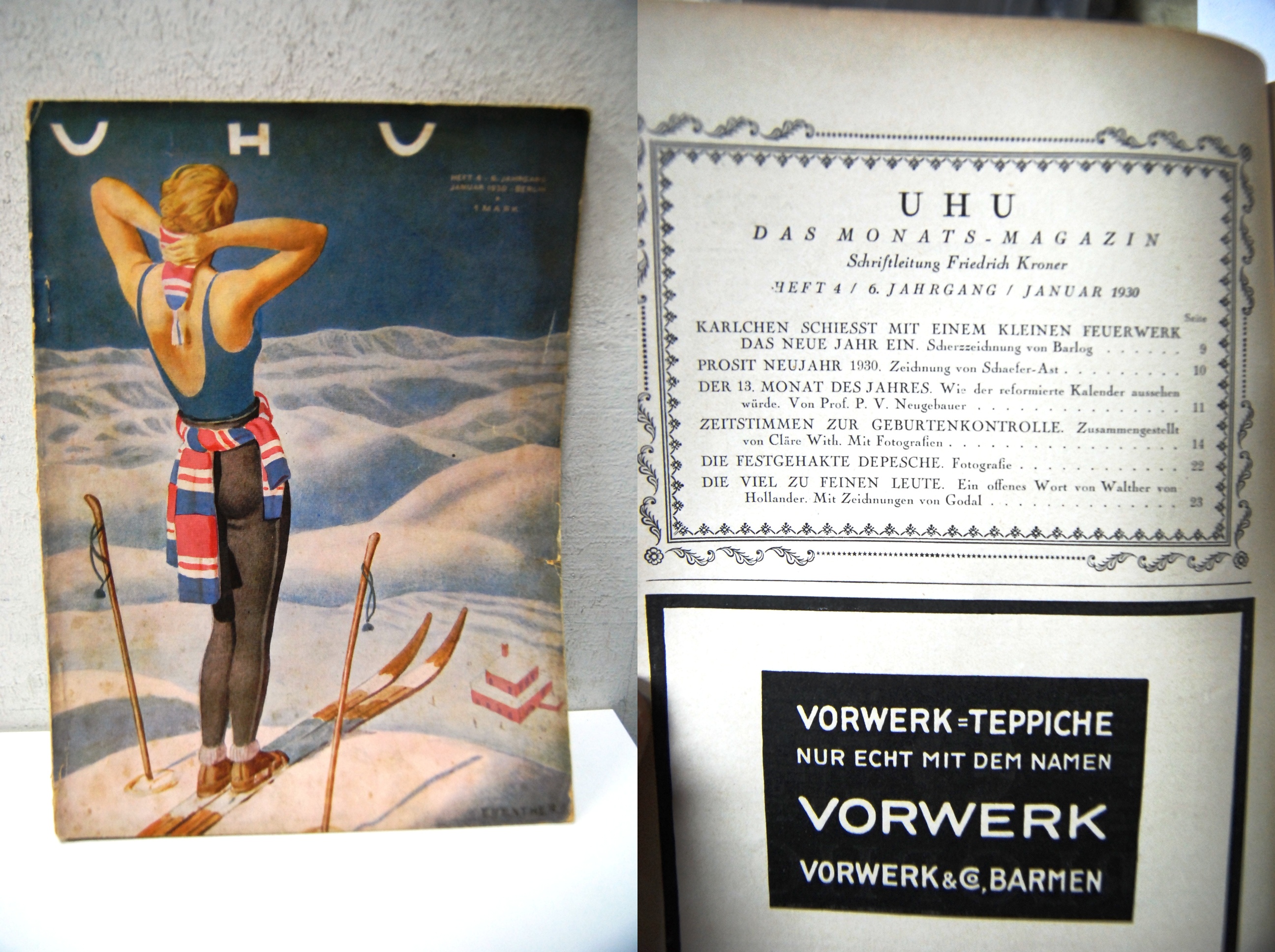 uhu das monats magazin gennaio januar 1930