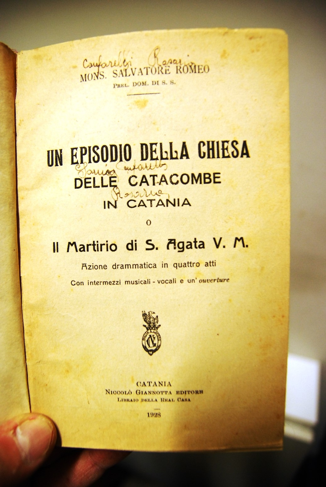 Un Episodio della Chiesa delle catacombe in Catania