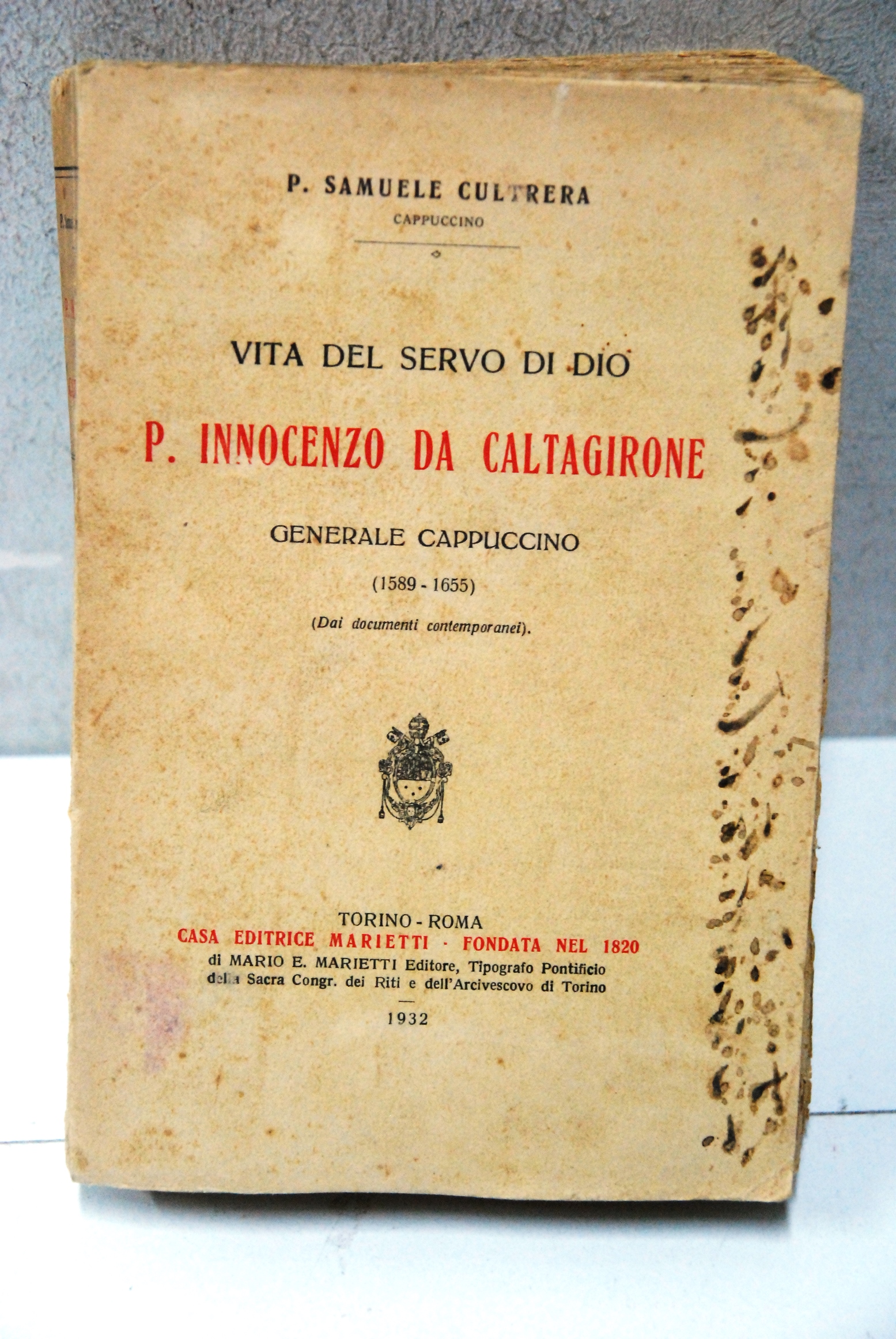 vita del servo di dio innocenzo da caltagirone generale cappuccino