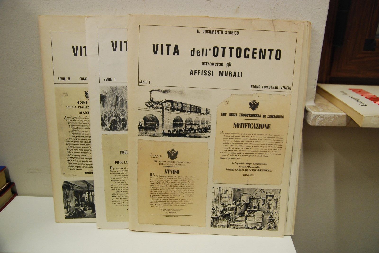 Vita dell'Ottocento attraverso gli affissi murali 3 volumi collana completa